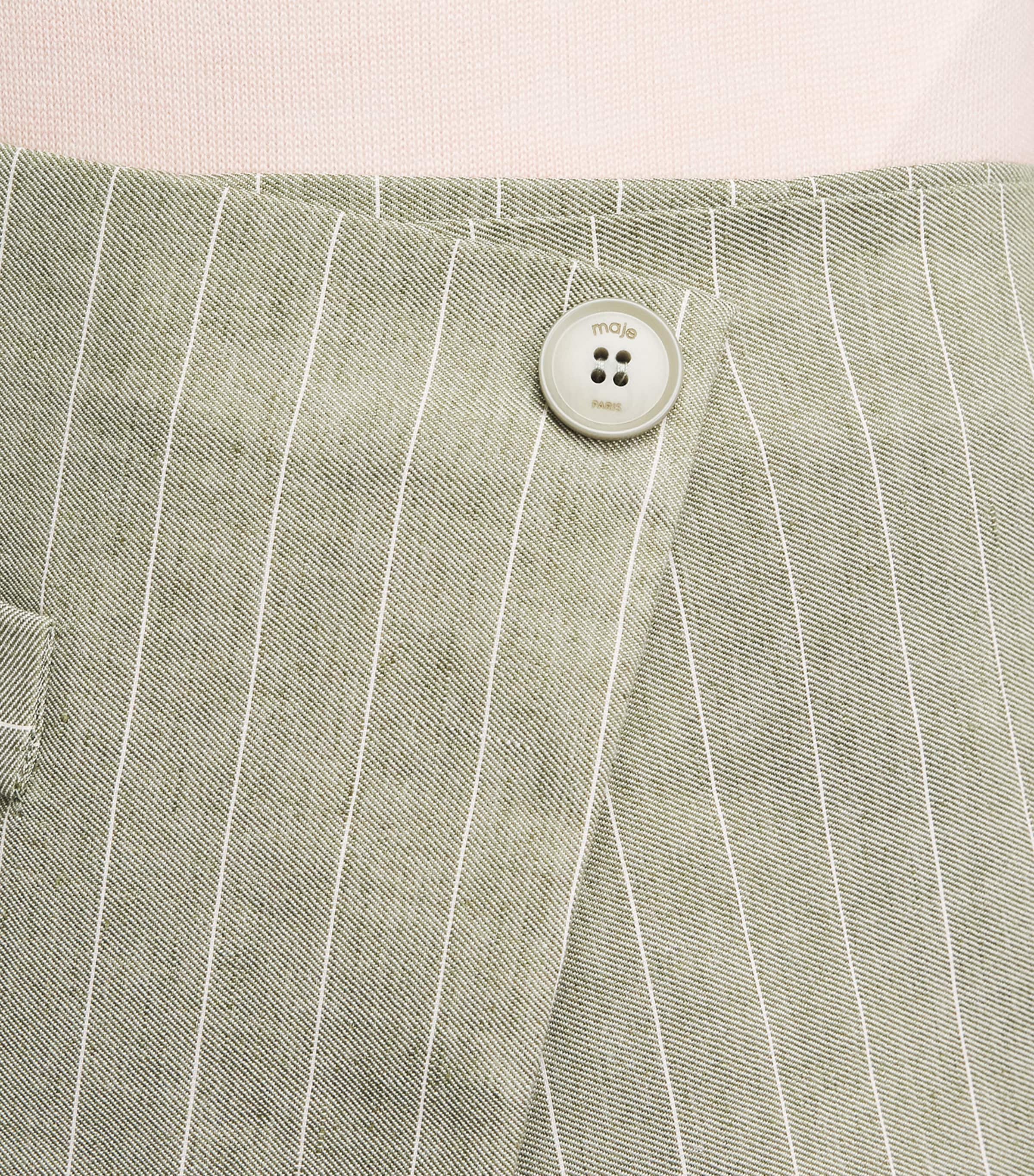 Maje Linen-Cotton Blend Stripe Skort — photo 3