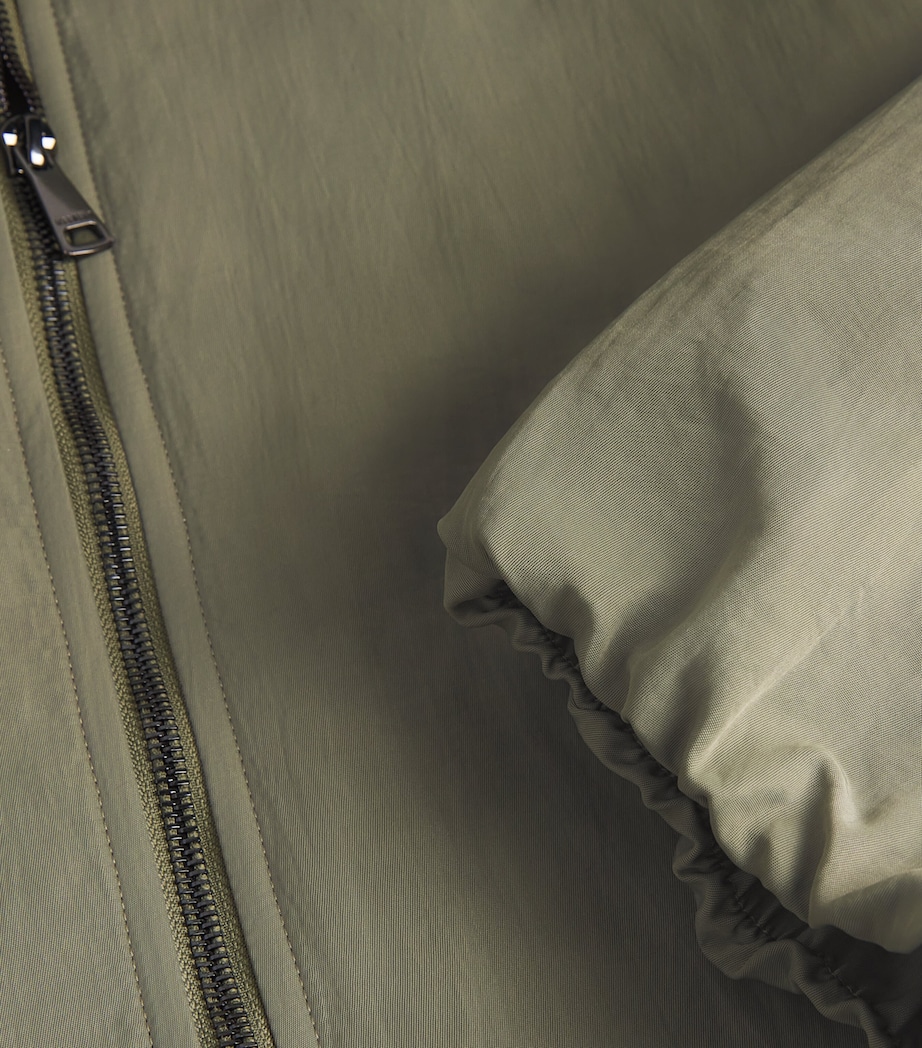 Water-Repellent Oversized Bomber Jacket SAGE GREEN Image 5