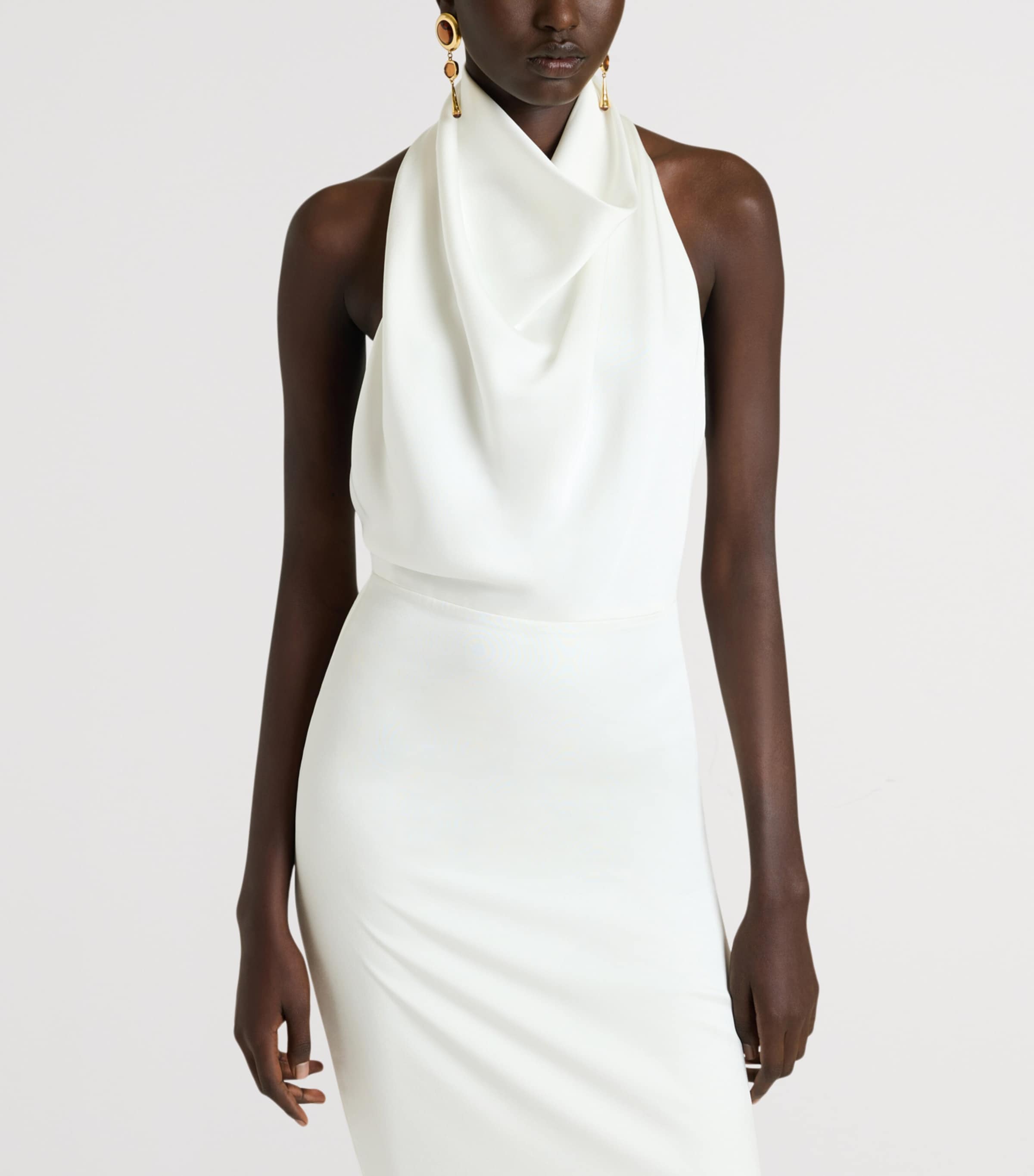 Givenchy Womens Satin Halterneck Maxi Dress Image 7