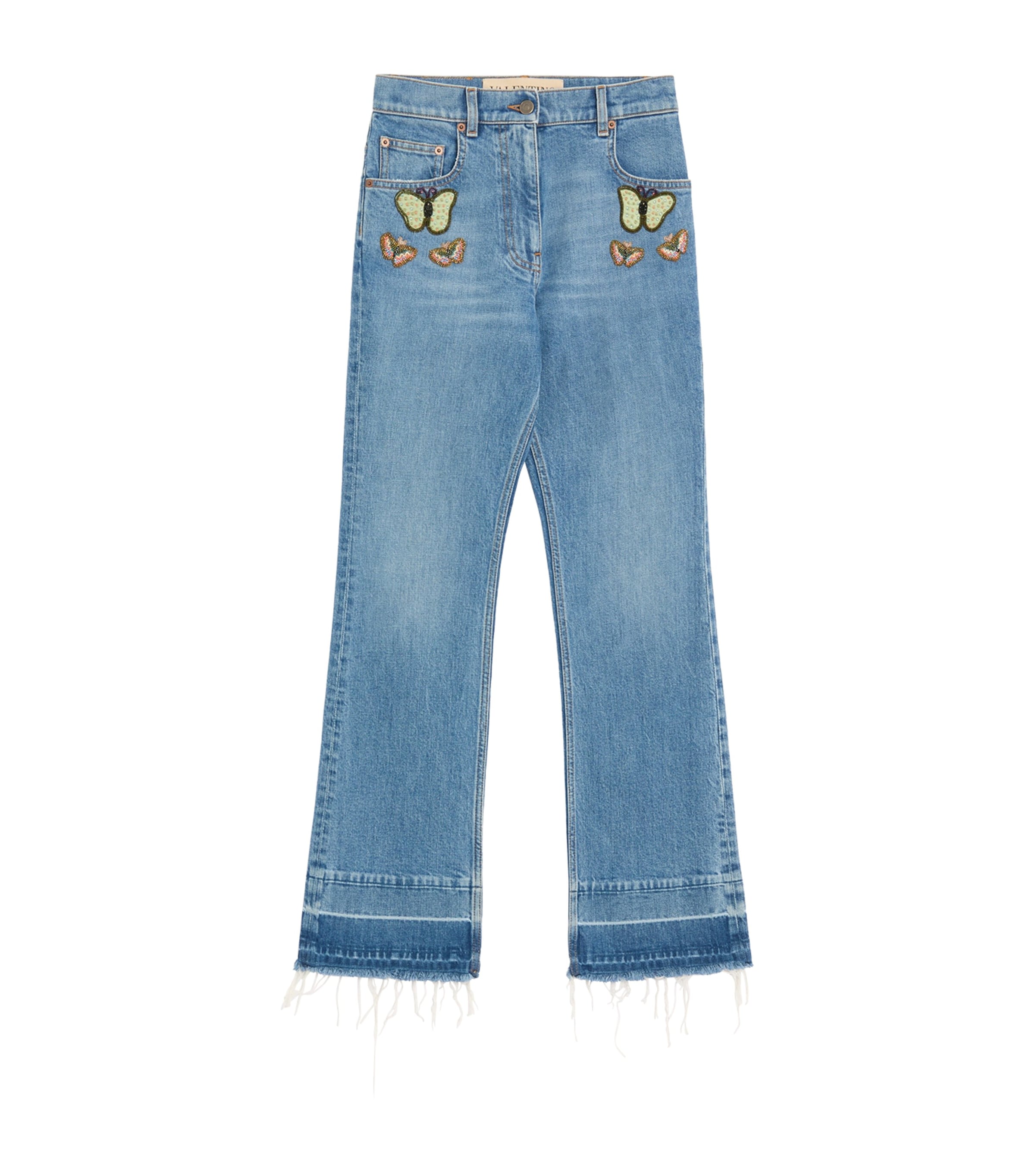 Valentino Butterfly Embroidered Jeans
