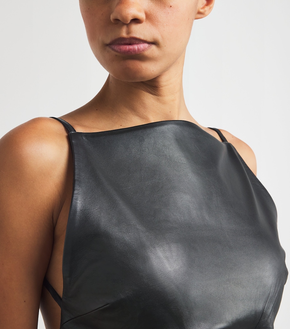 Lambskin Square-Neck Camisole BLACK Image 6