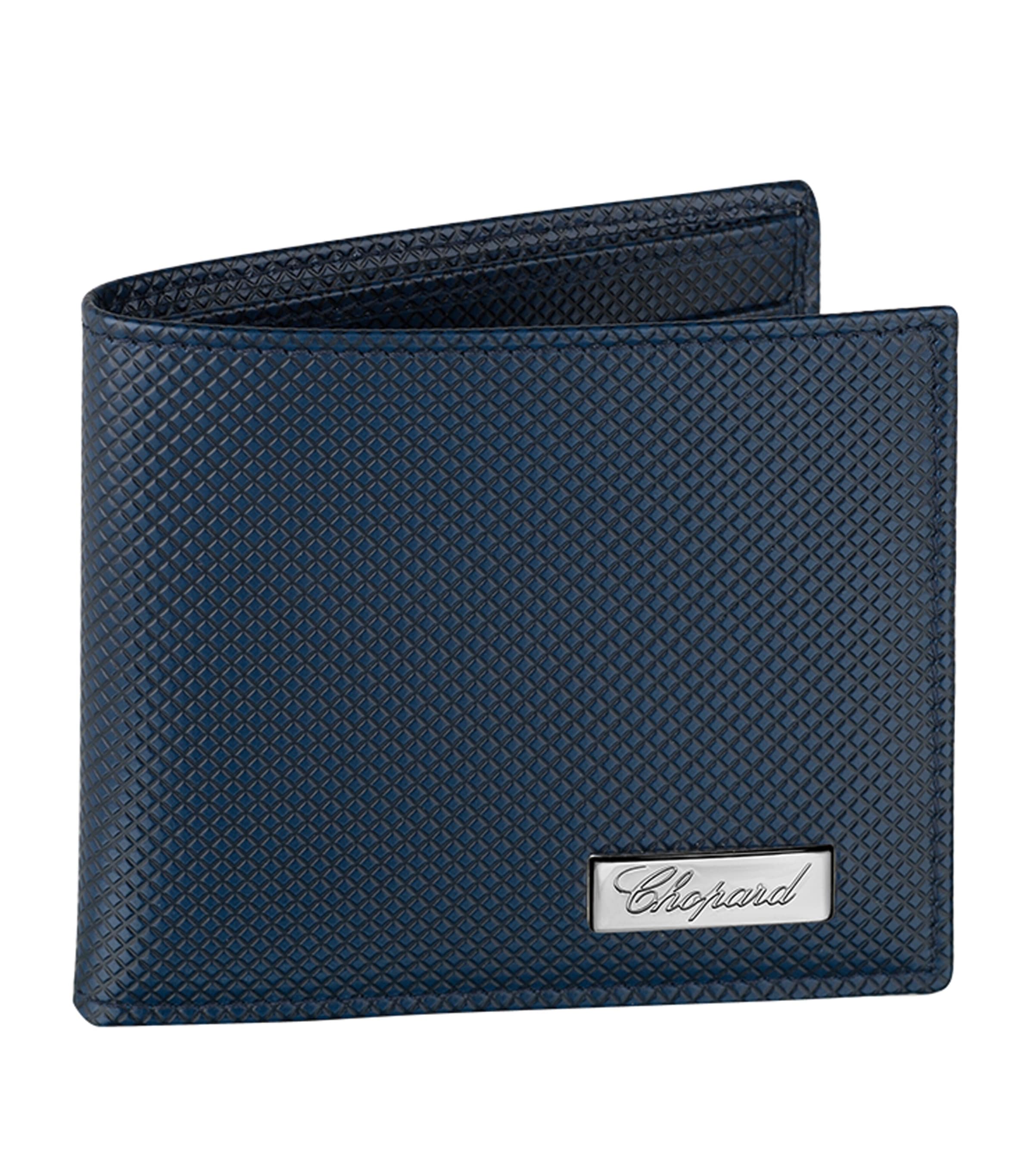 Chopard Mini Leather Il Classico Bifold Wallet In Blue