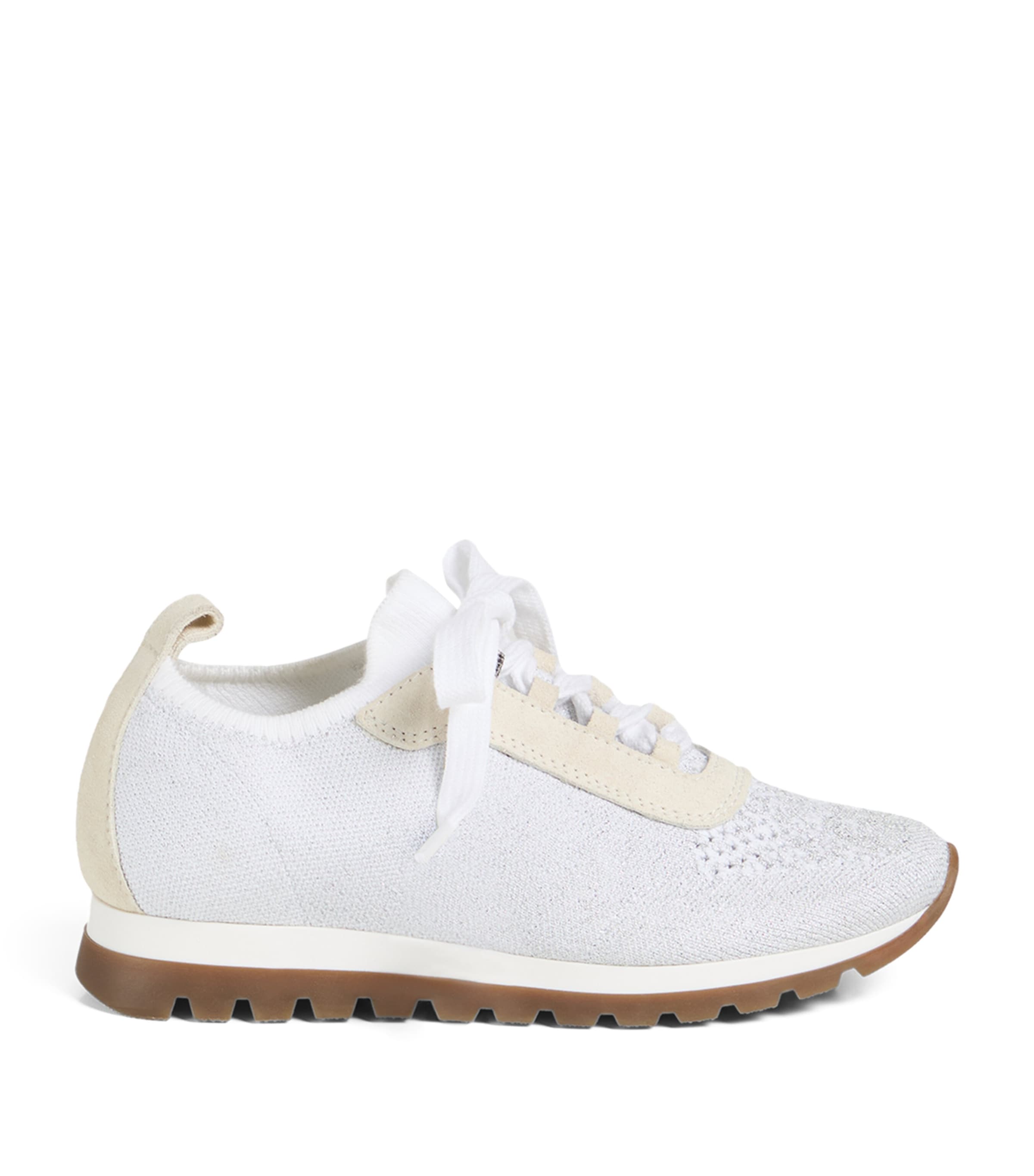 Brunello Cucinelli Kids' Suede-trim Knit Monili Sneakers