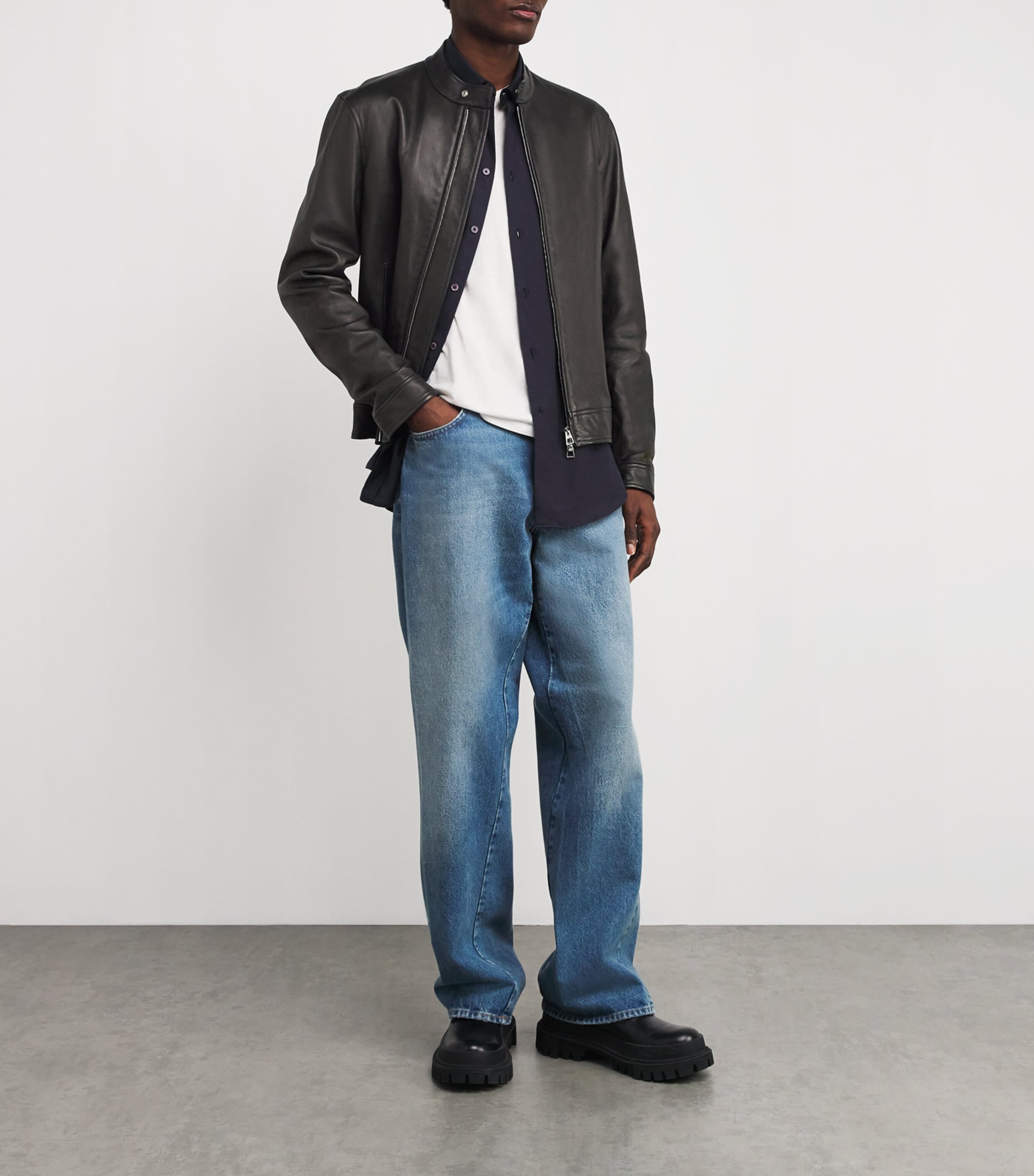 Leather Biker Jacket C74 Image 2