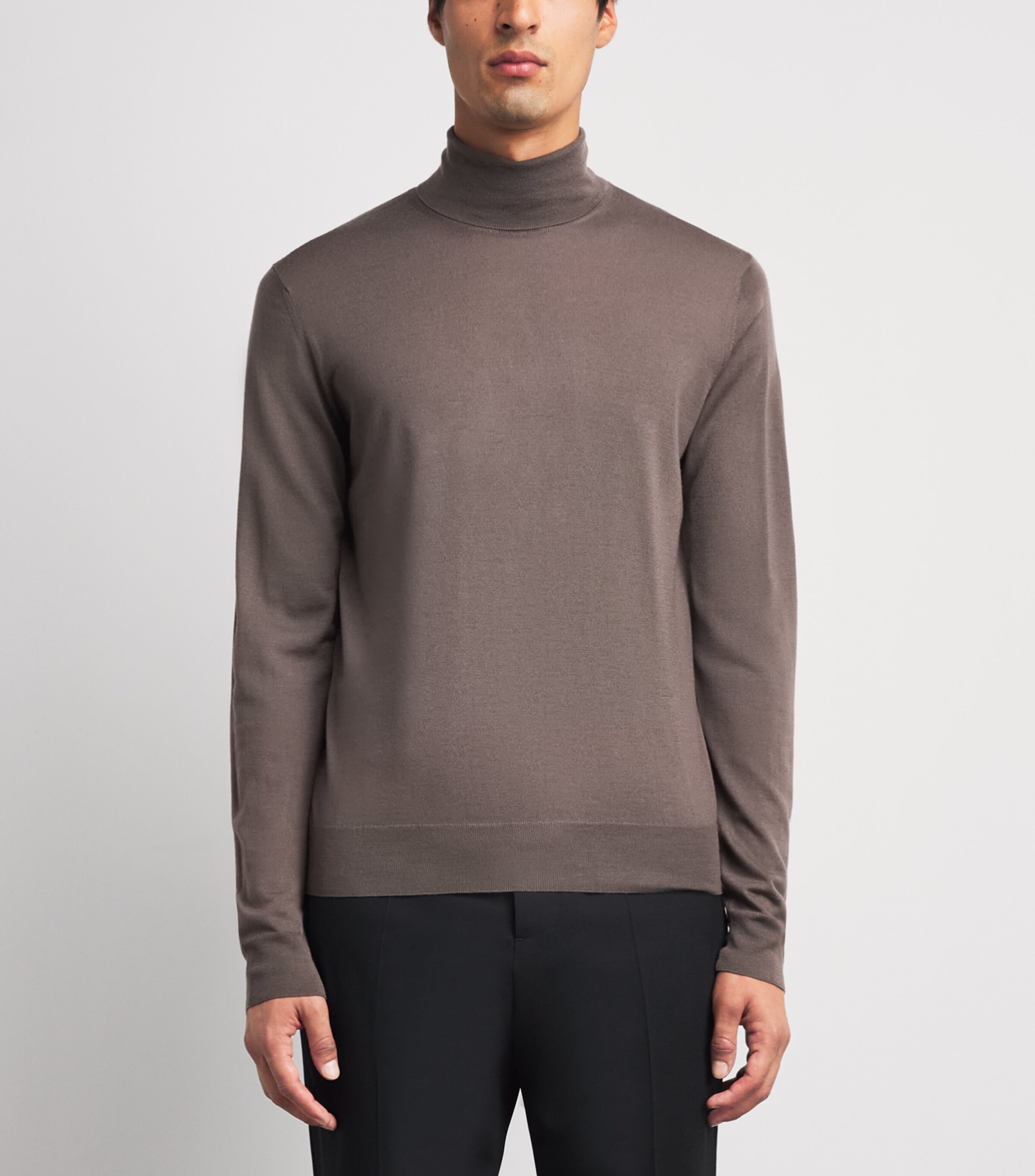 Corneliani Mens Merino Rollneck Sweater Brown Image 4