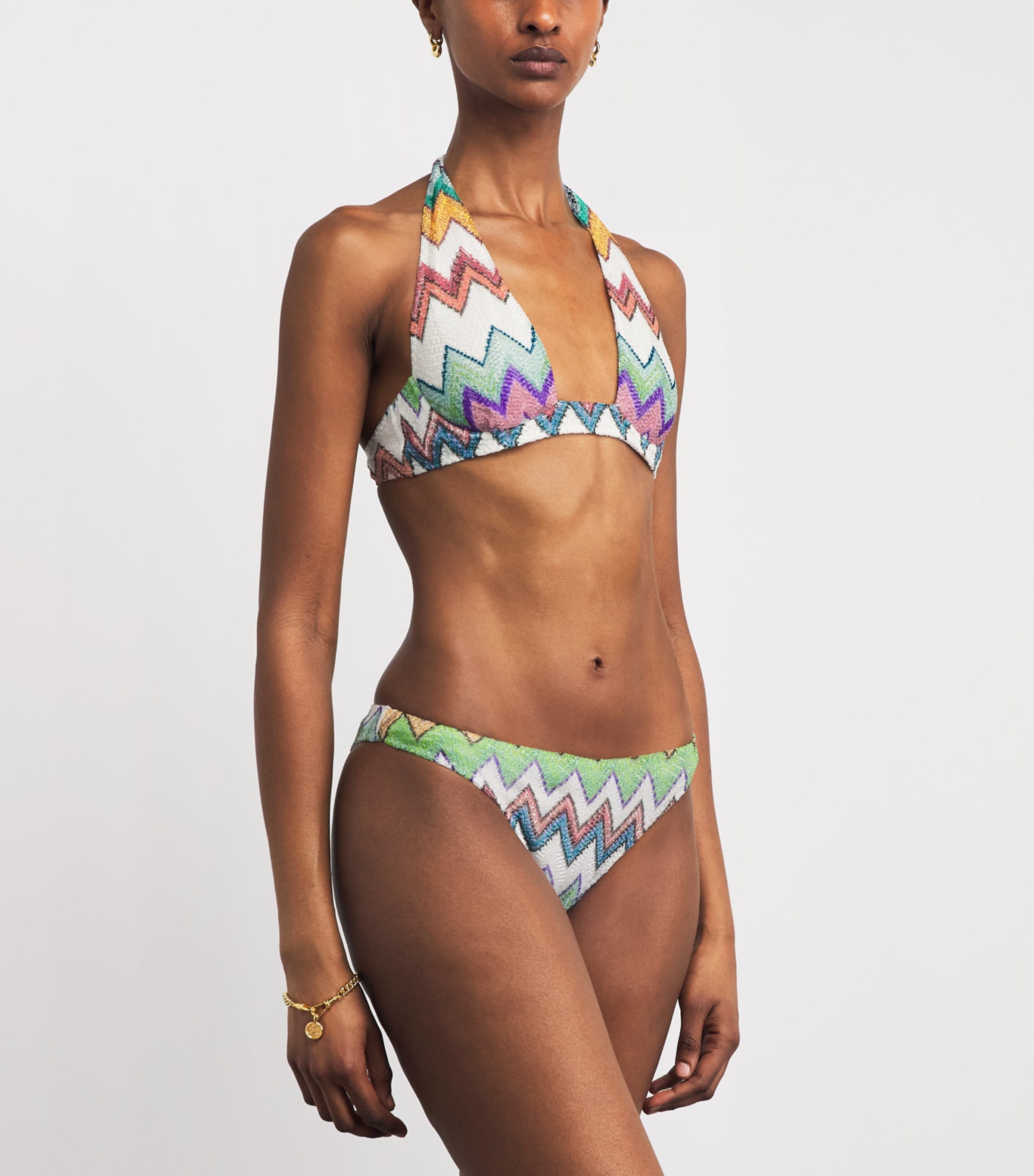 Missoni Womens Zigzag Plunge Halterneck Bikini Image 2