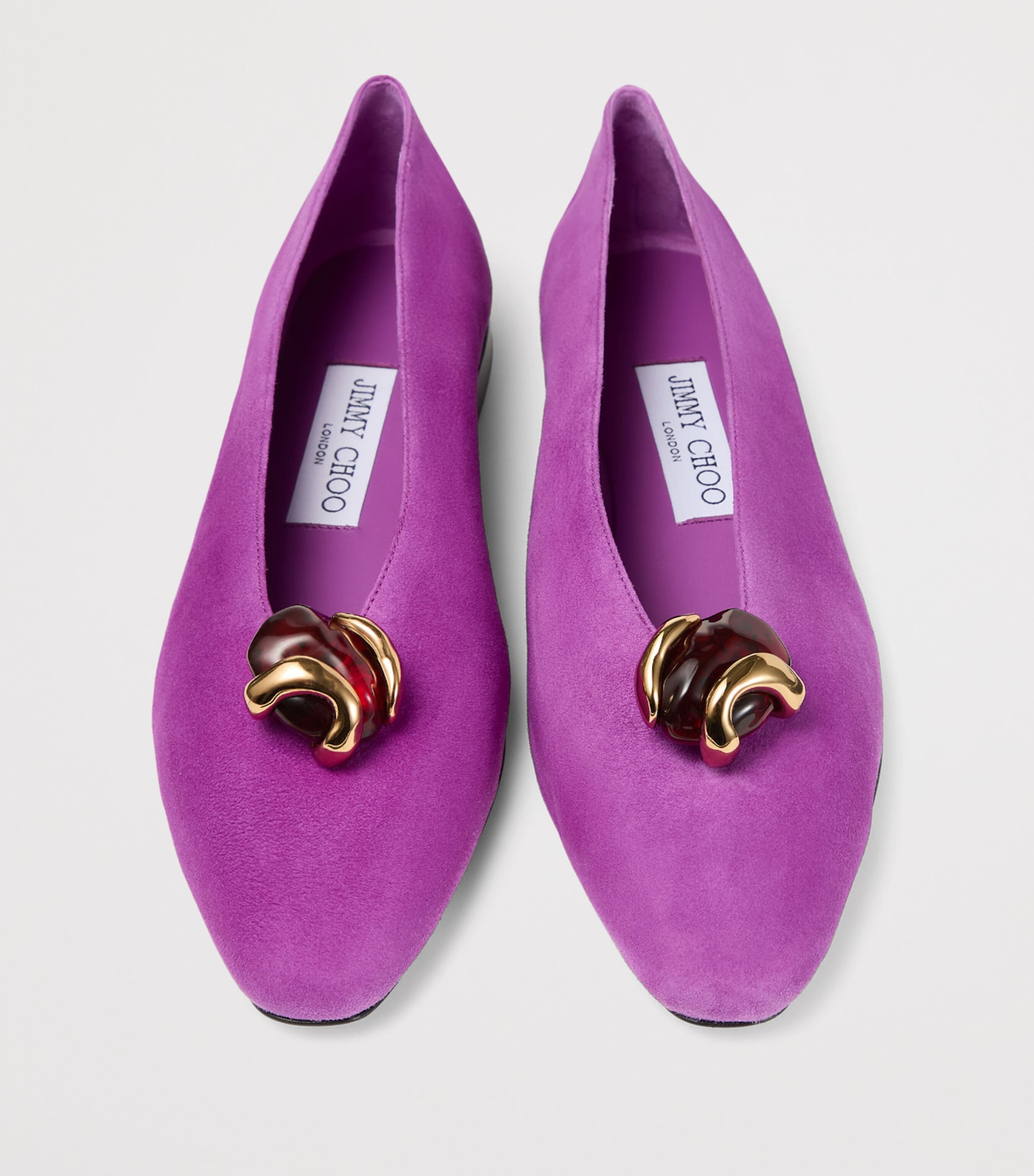 Jimmy Choo Womens Margot Suede Ballet Flats Violet Orchid/dark A Image 5