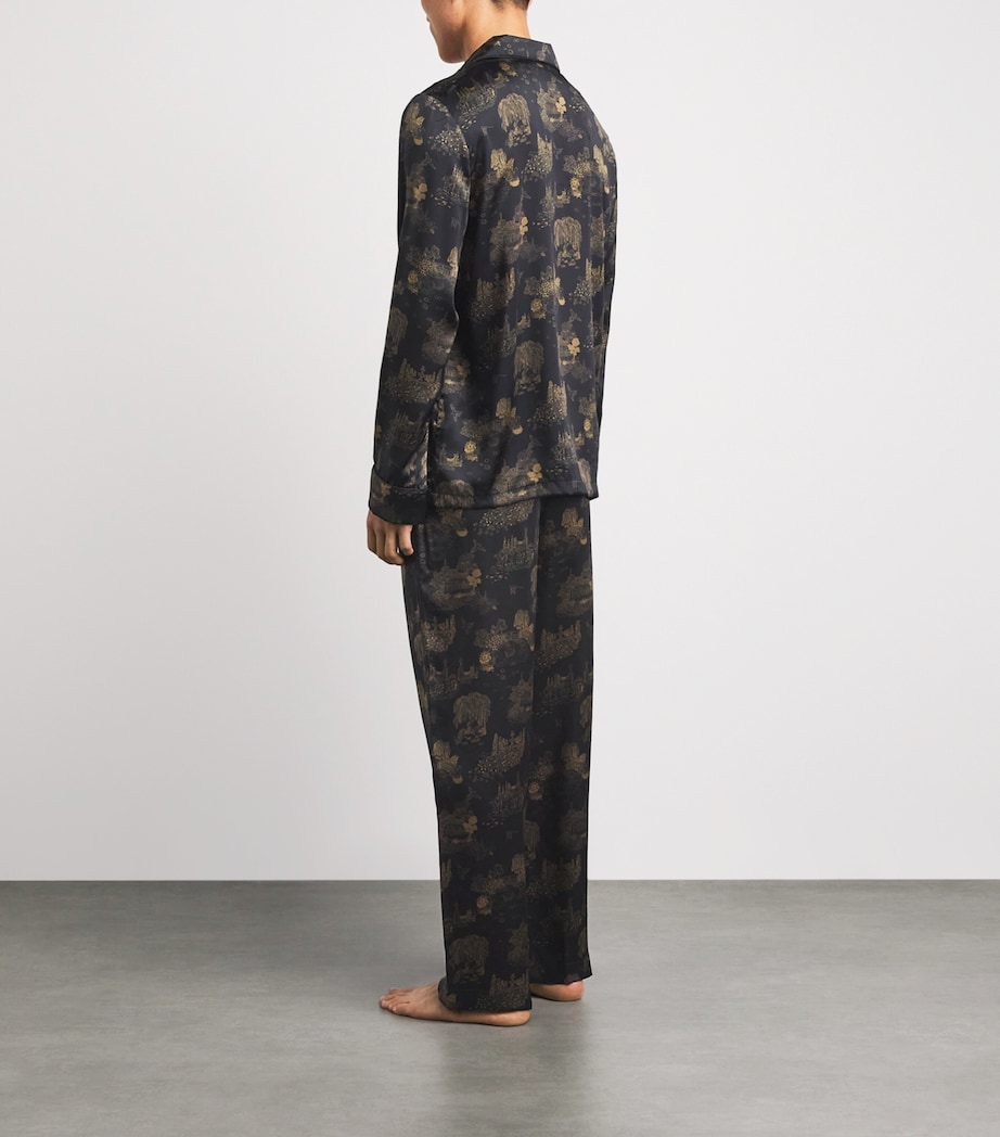 Derek Rose Mens Silk Brindisi Pyjama Set Bla Image 4