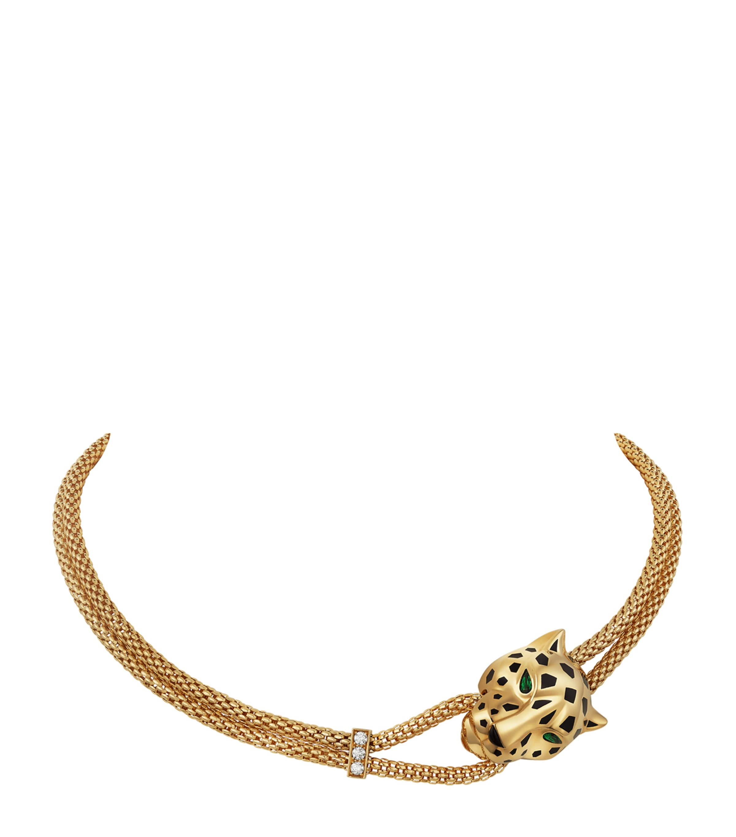 Cartier Yellow Gold, Diamond, Tsavorite and Onyx Panthère de Cartier Necklace Yellow Gold Image 3