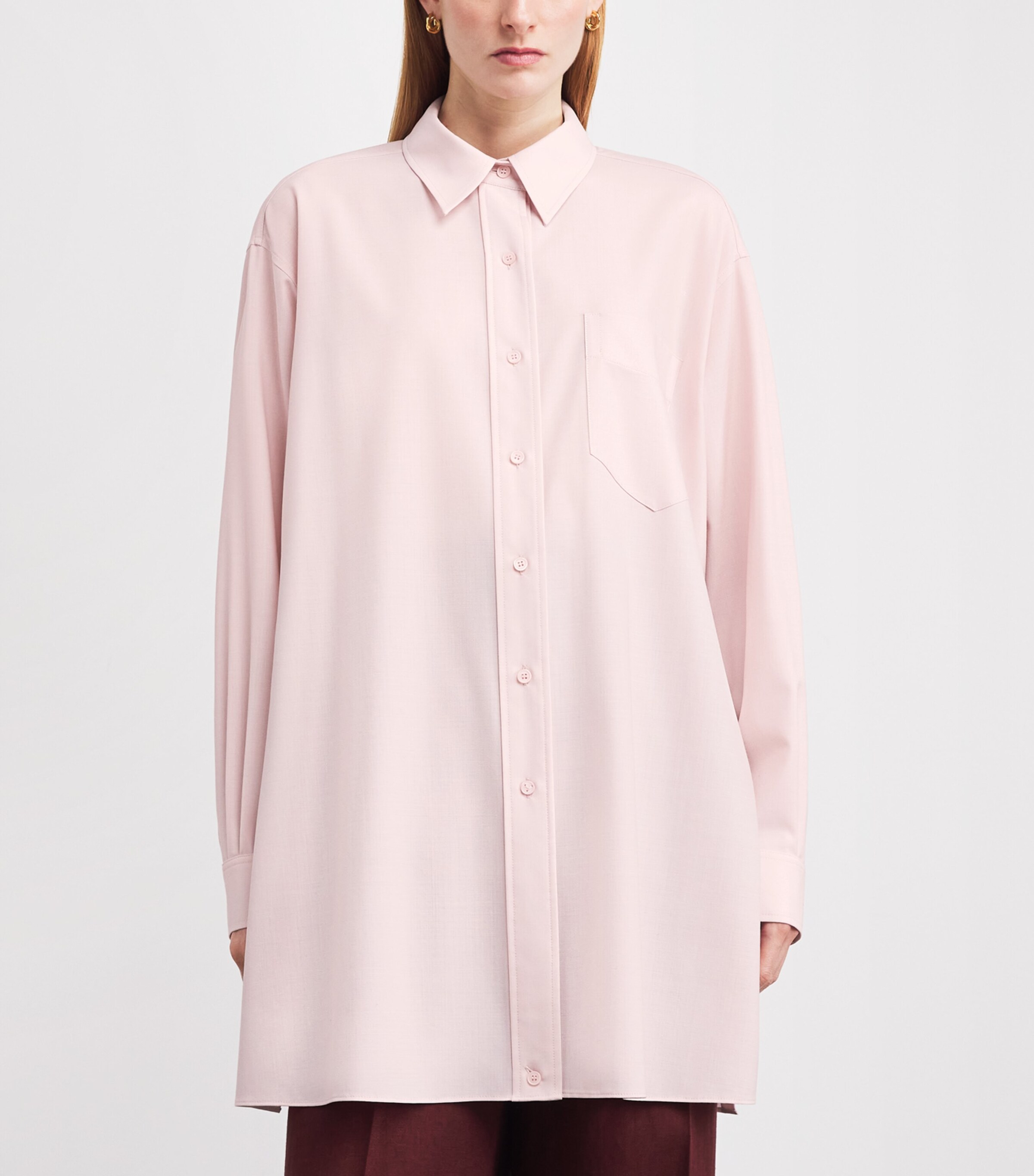 Lafayette 148 Womens Wool-Blend Convertible Shirt Cherry Blossom Image 6