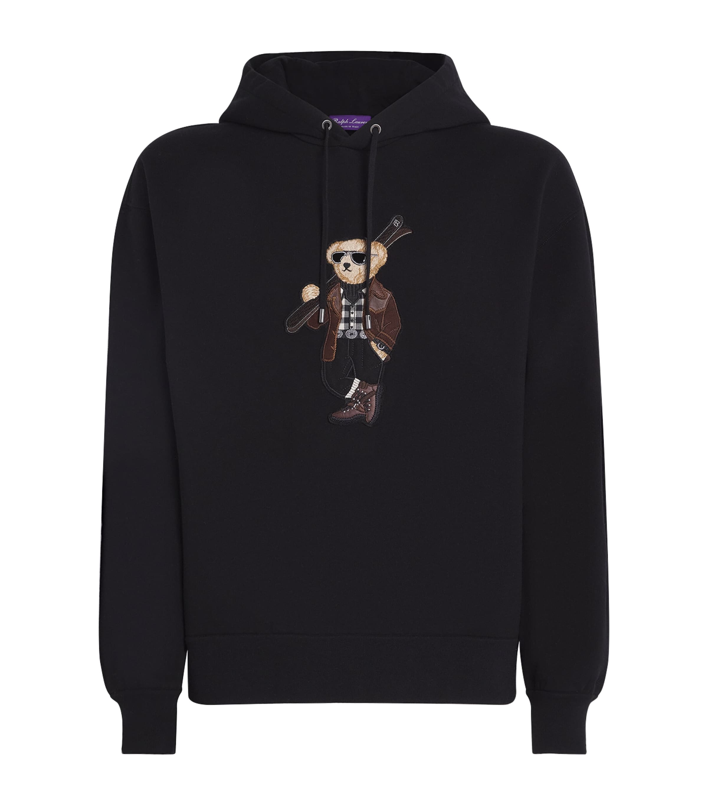 Cotton-Cashmere Polo Bear Hoodie CLASSIC BLACK Image 1