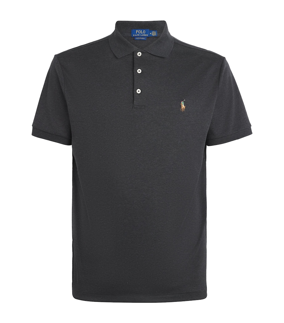 Pima Cotton Slim Fit Polo Shirt BLACK Image 1