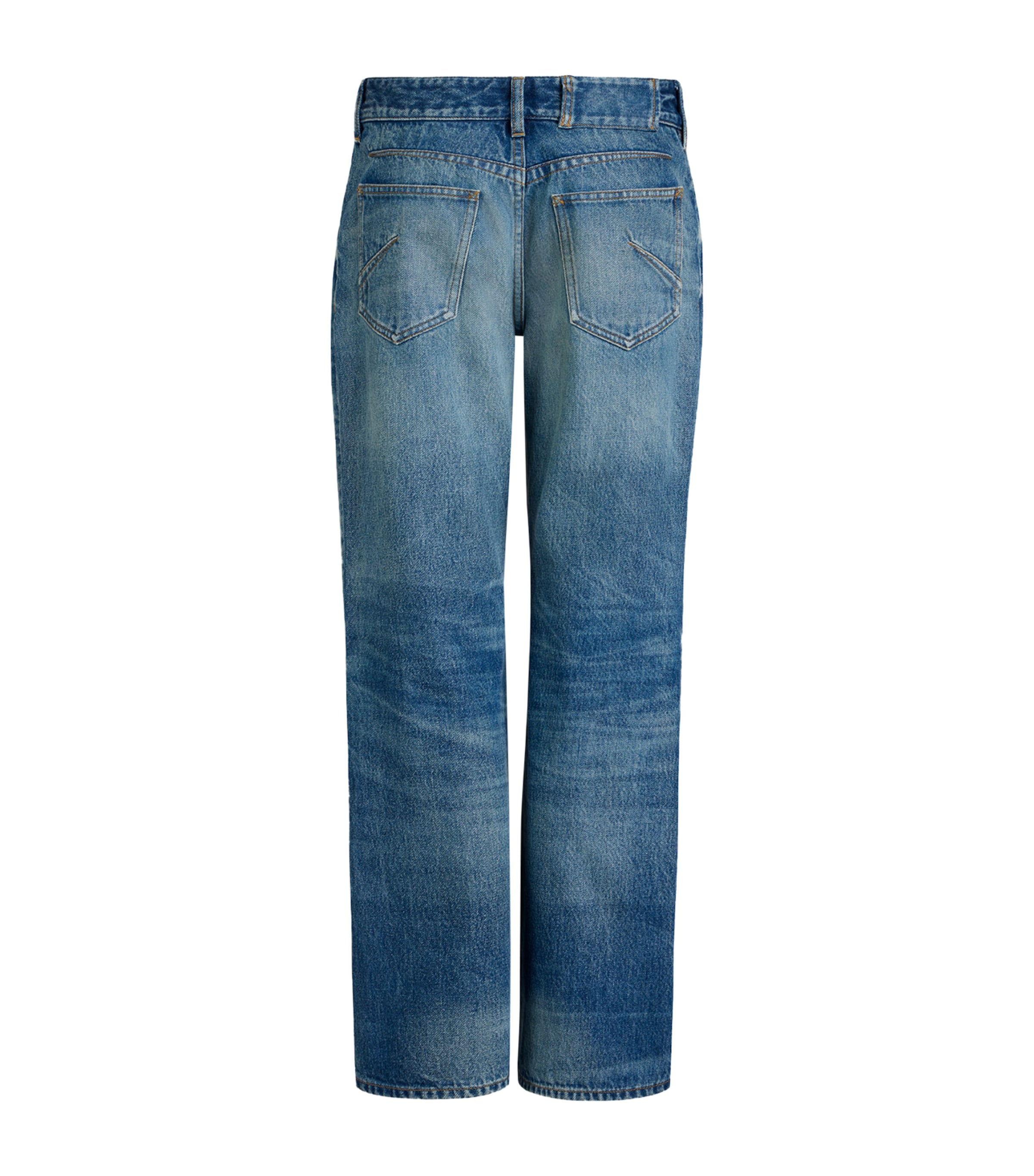 Alaïa Womens Mid-Rise Flared Jeans Light Handsand Wash Image 2