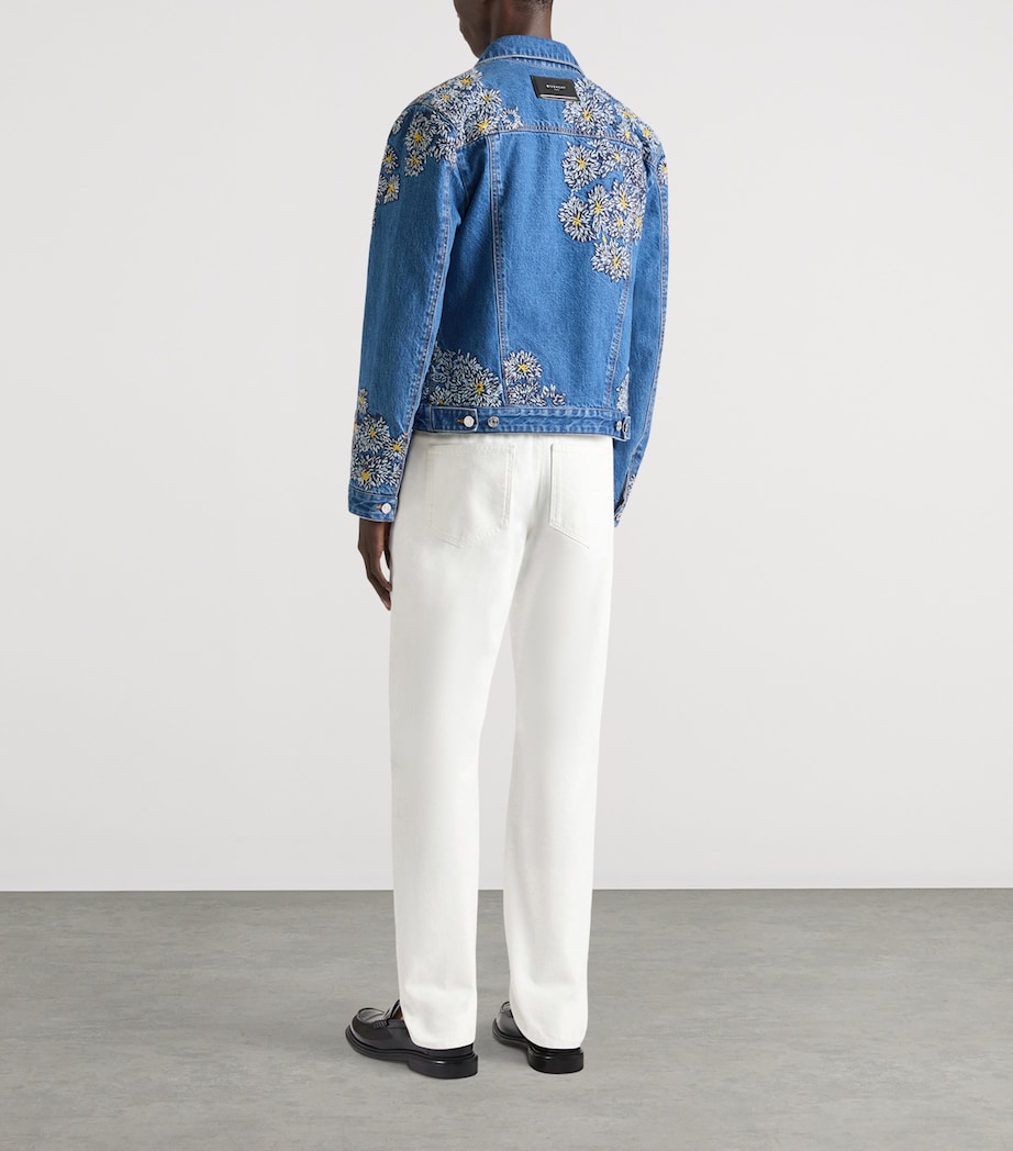 Givenchy Mens Floral Embroidered Denim Jacket Image 3
