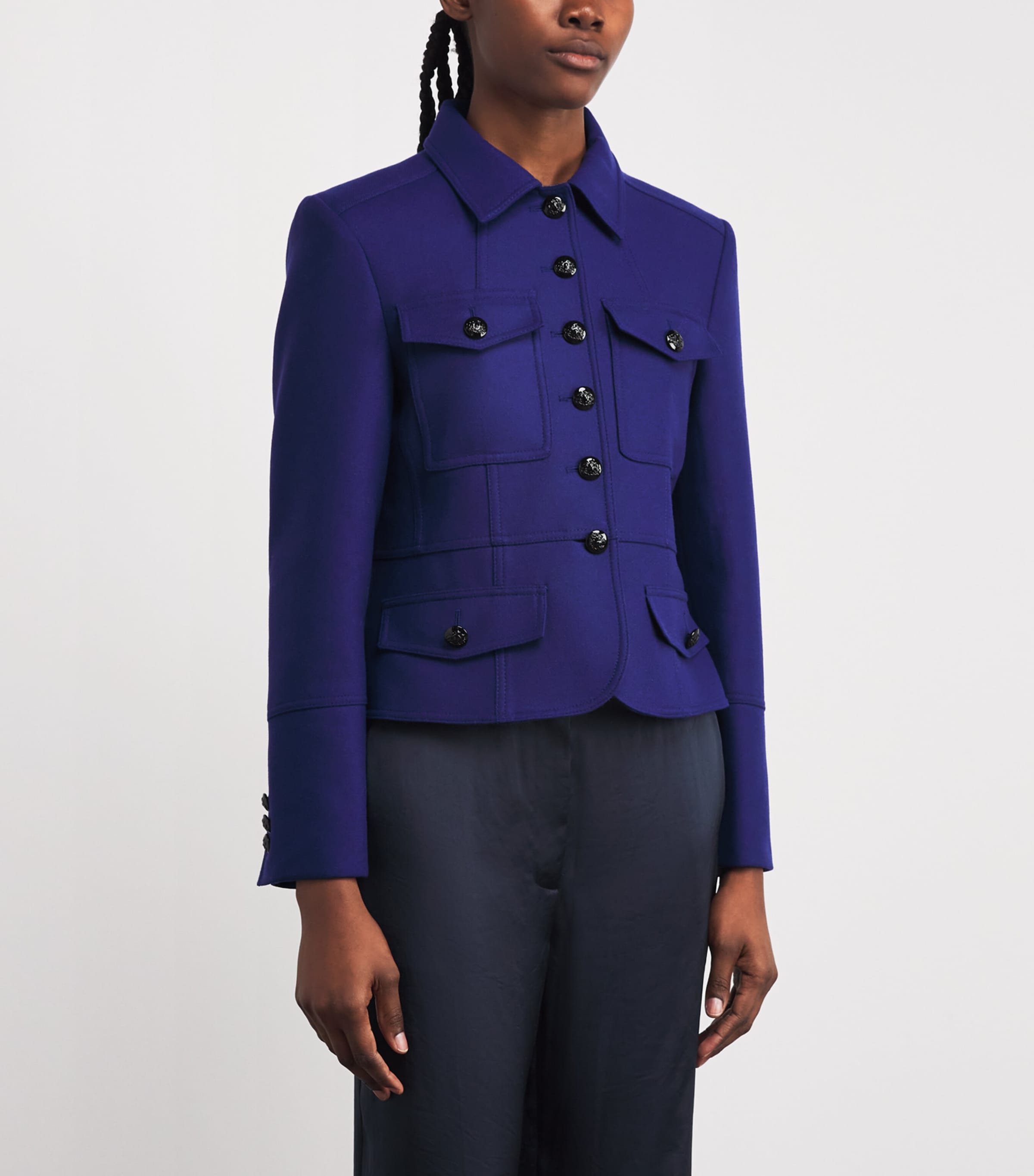 Wool-Blend Fitted Jacket JEWEL BLUE Image 3