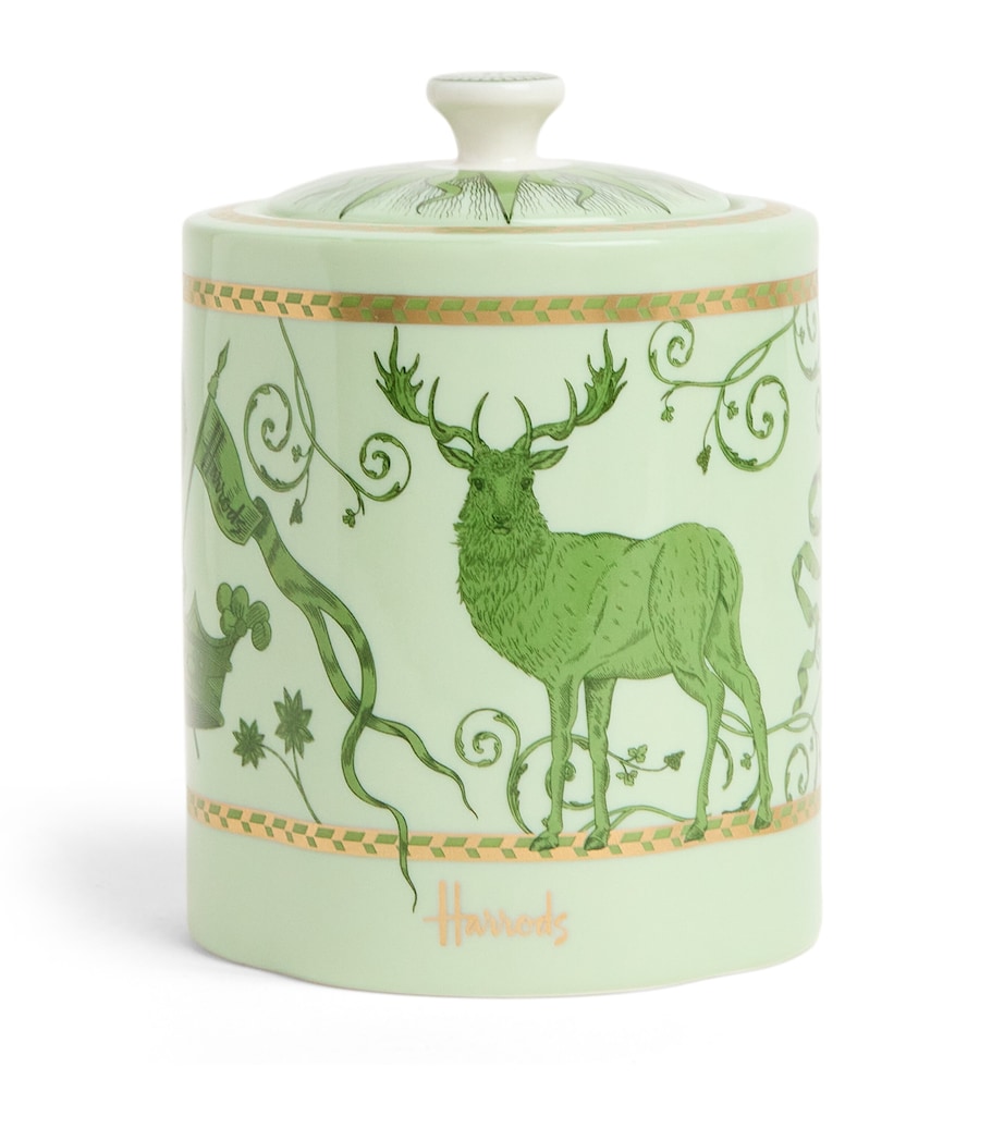 Fine China Menagerie Tea Caddy GREEN Image 1
