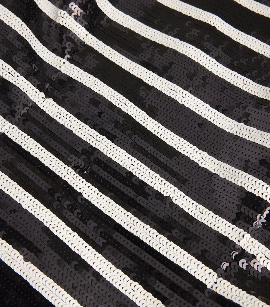 Sequinned Cala Mini Dress BLACK/OFF-WHITE Image 5