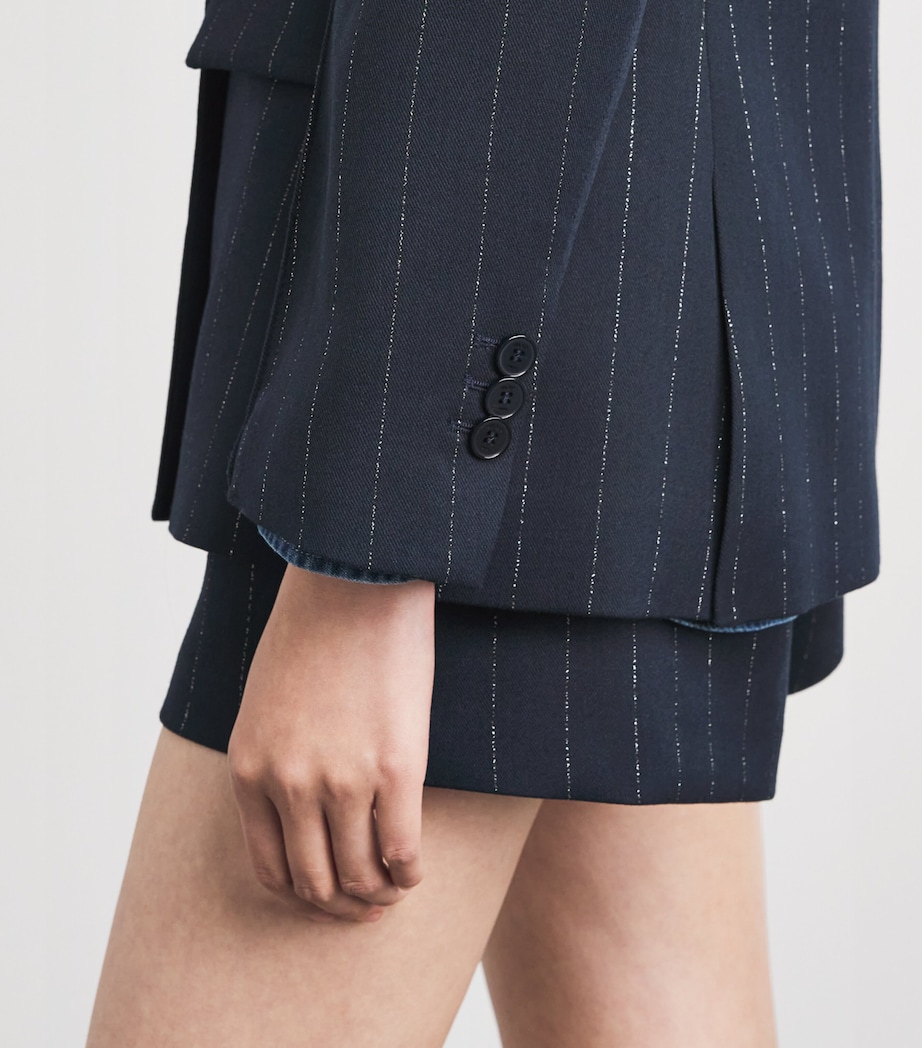 Maje Womens Stripe Suit Jacket Navy Image 3