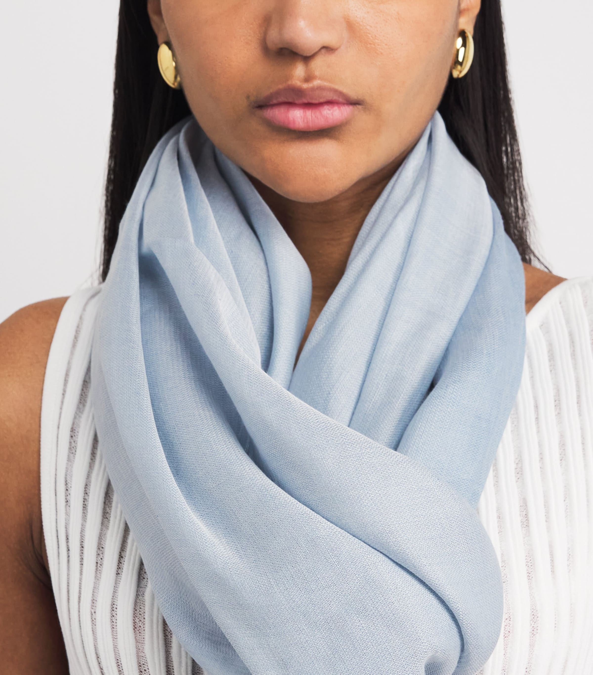 Joseph Linen-Blend Fern Scarf Chambray Image 2