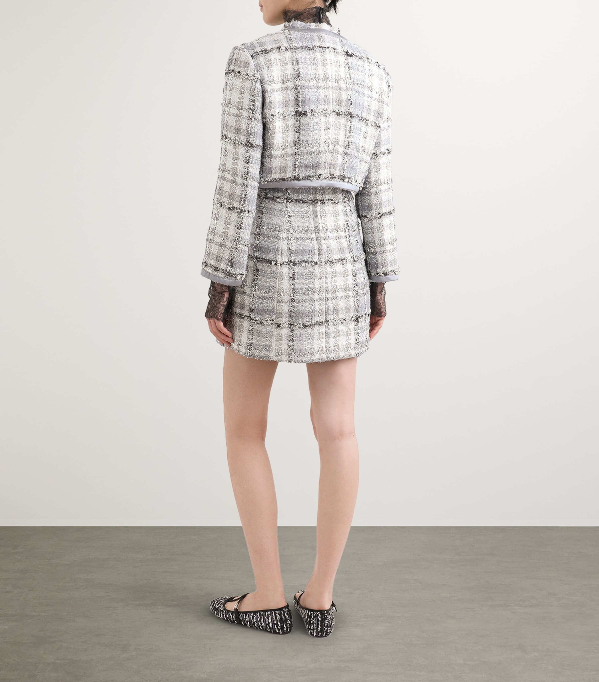 Tweed Mini Dress S8100-CHECK-TARTAN Image 5