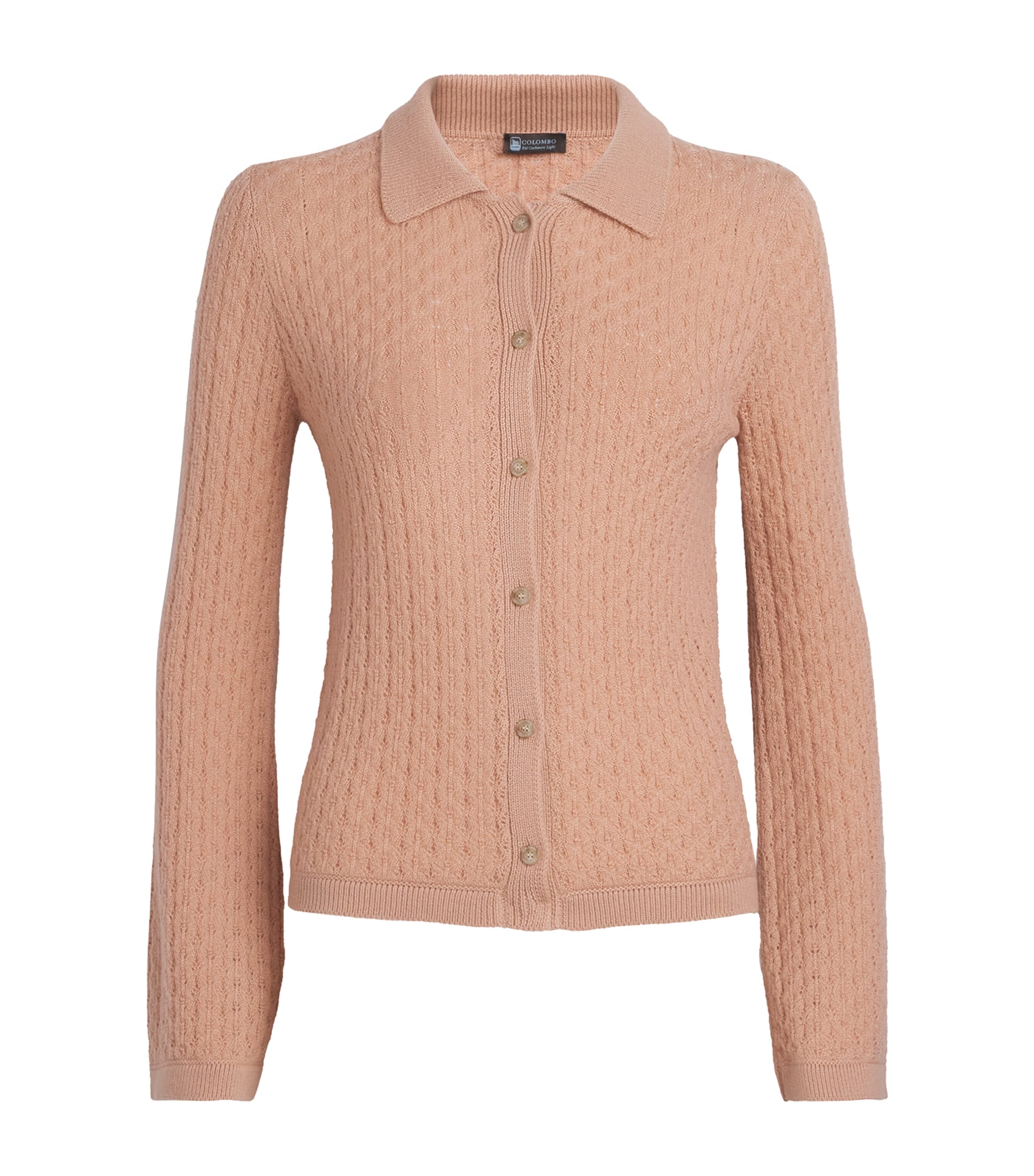Colombo Cashmere Open-work Cardigan In Pink