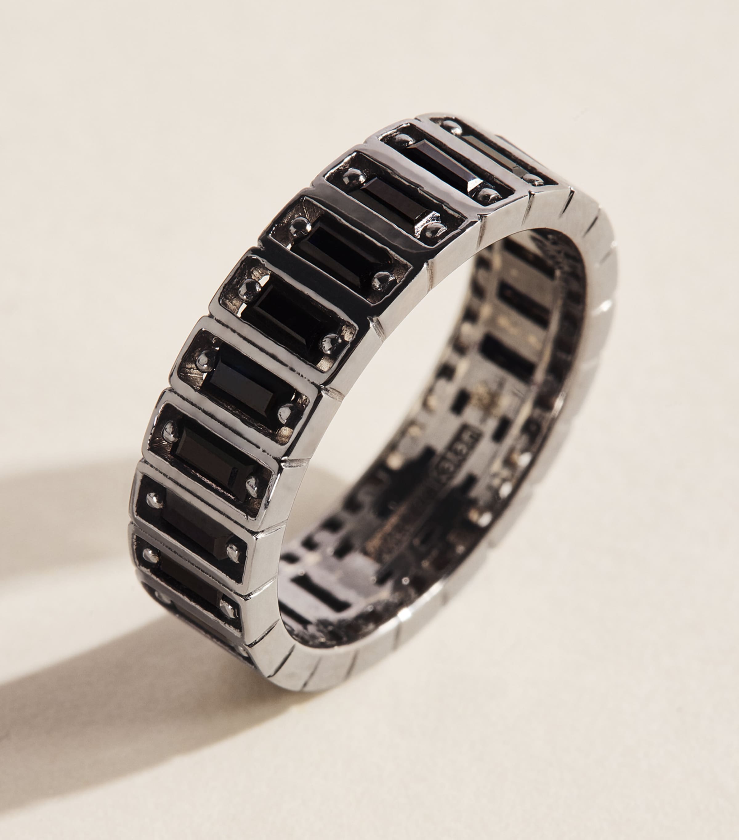 Suzanne Kalan White Gold Inlay Sapphire Eternity Ring Br/wg/bs Image 3