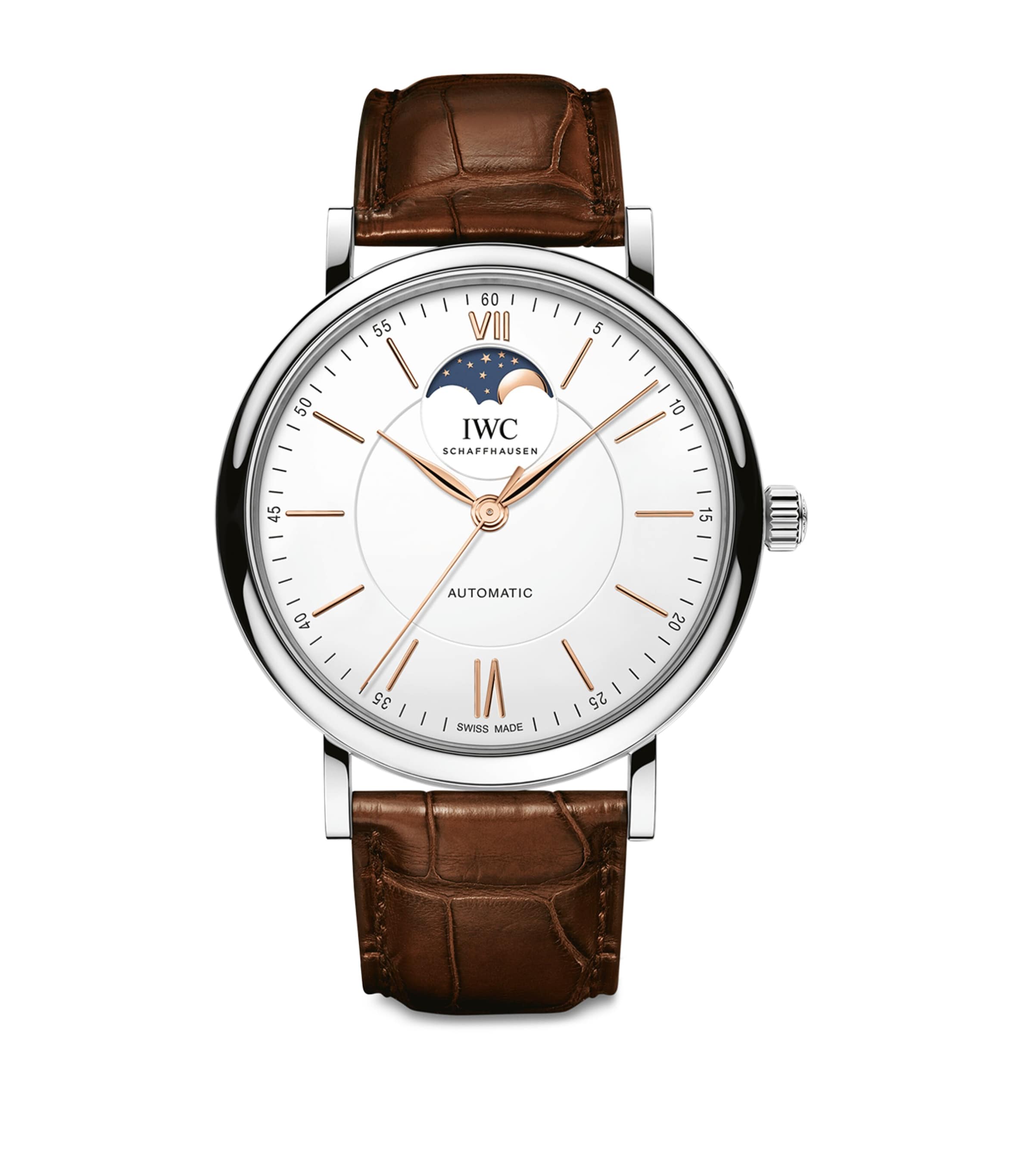 IWC Schaffhausen Stainless Steel Portofino Automatic Moon Phase Watch 40mm | Fine Watches | Mens Fine Watches