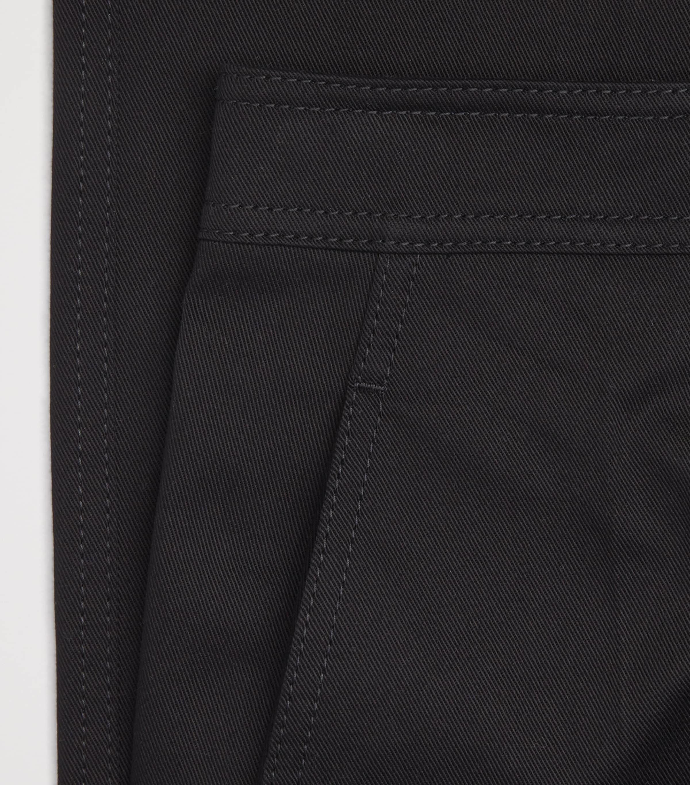 Cotton Twill Straight Trousers 9999 BLACK Image 5