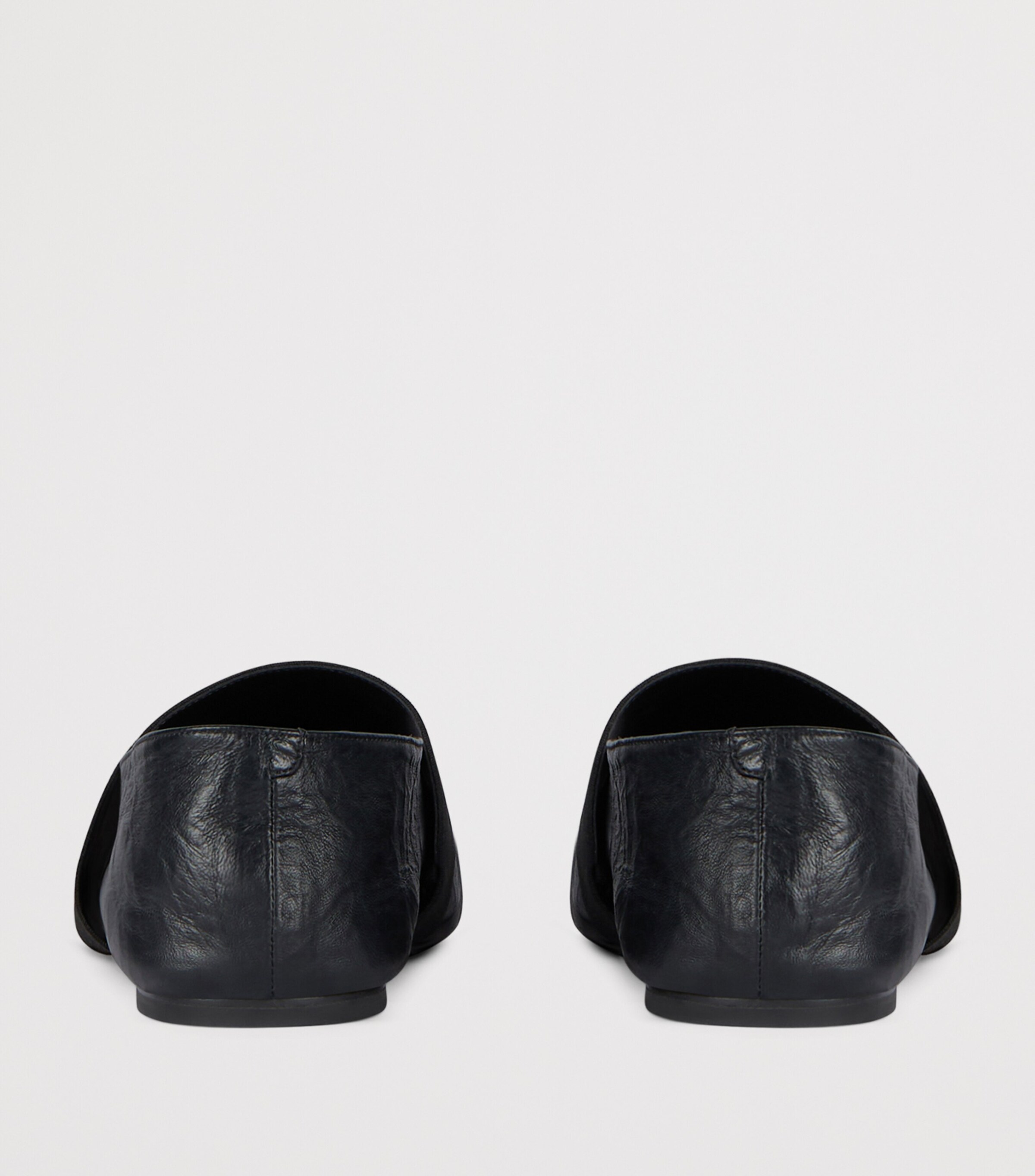 Leather Square-Toe Ballet Flats BLACK Image 5