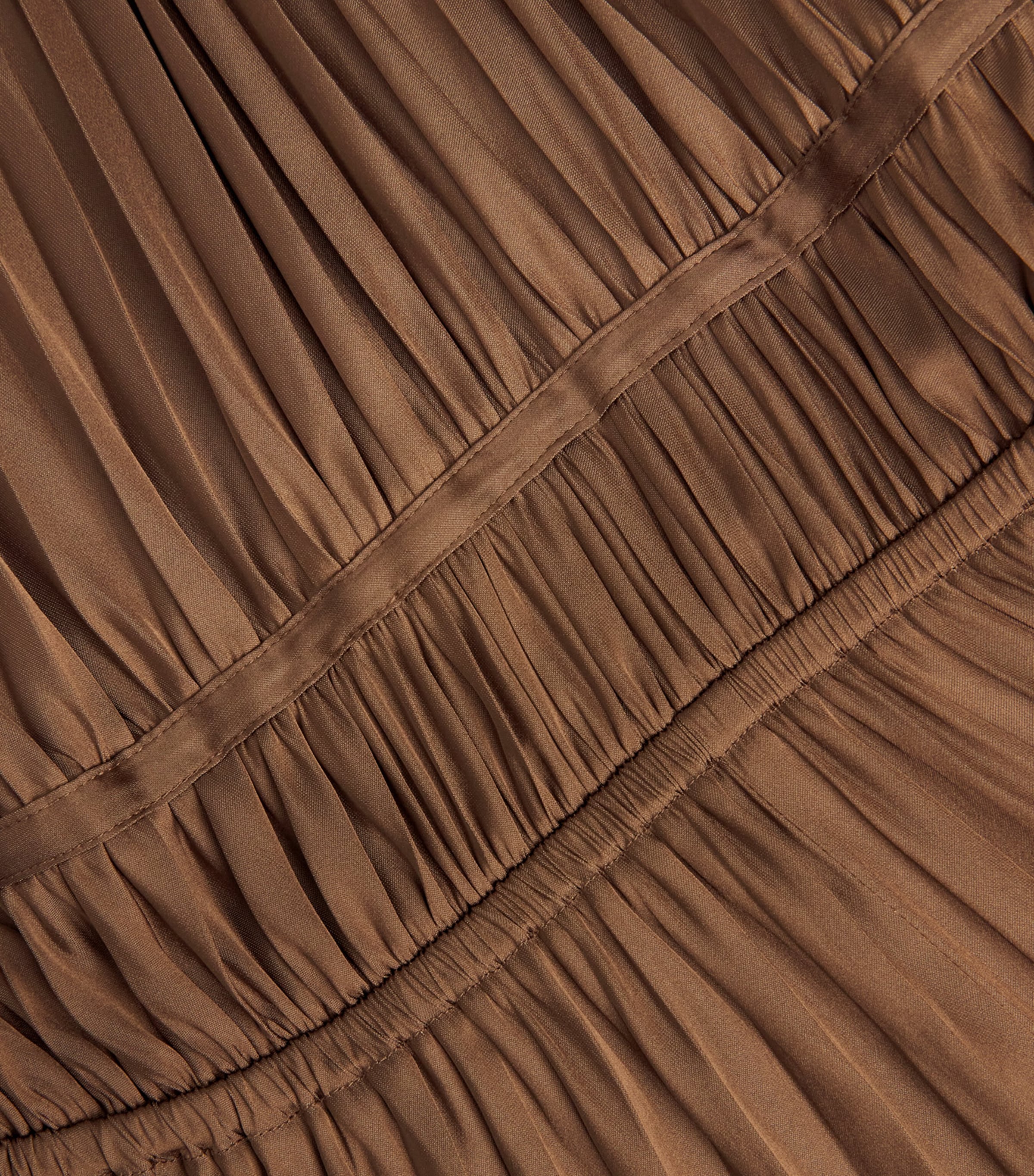 Maje Womens Satin Pleated Maxi Dress Brown Image 6