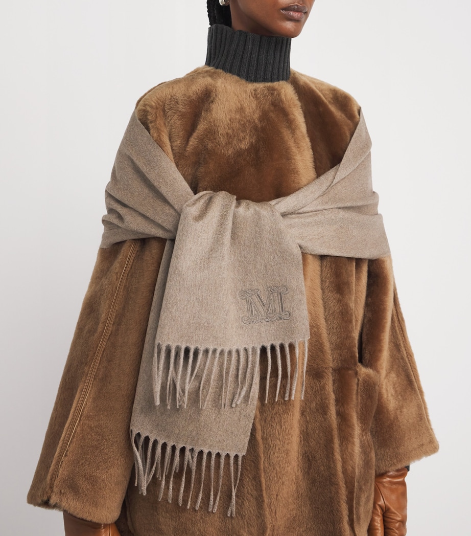 Cashmere Logo Scarf BEIGE Image 2