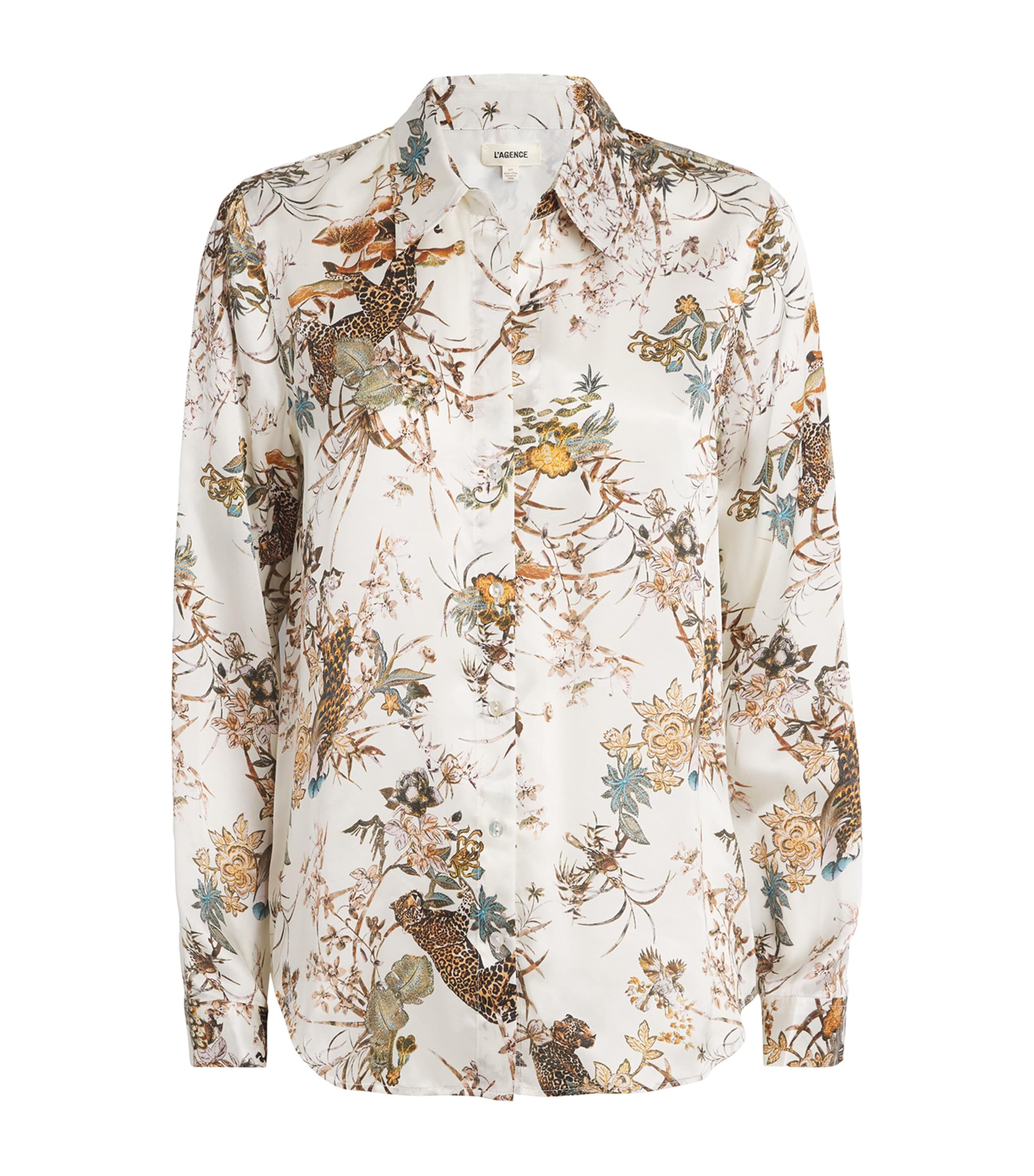 L Agence Silk Jungle Print Tyler Blouse