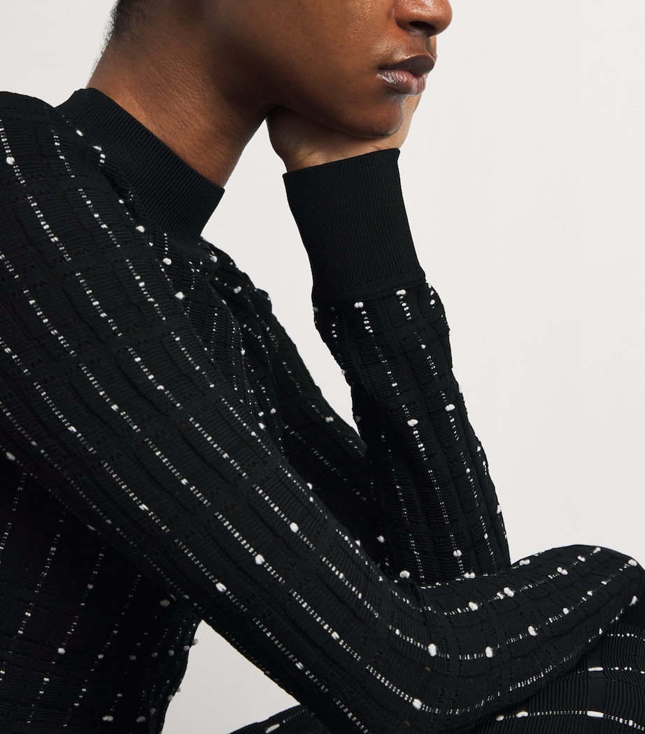 Fragmented Stripes Sweater BLACK/IVORY Image 6