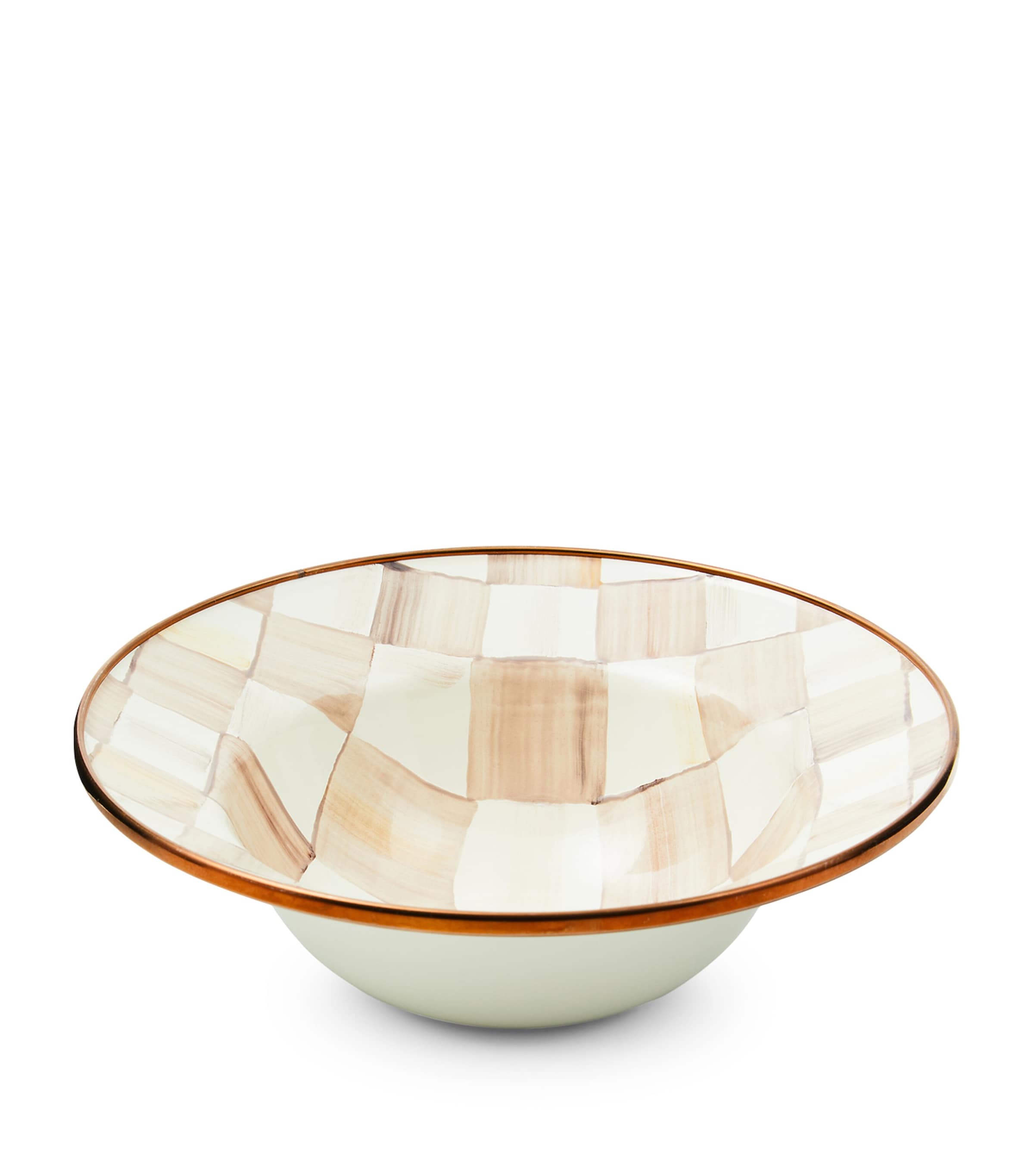 MacKenzie-Childs Mocha Check Breakfast Bowl (19cm) Beige Image 1