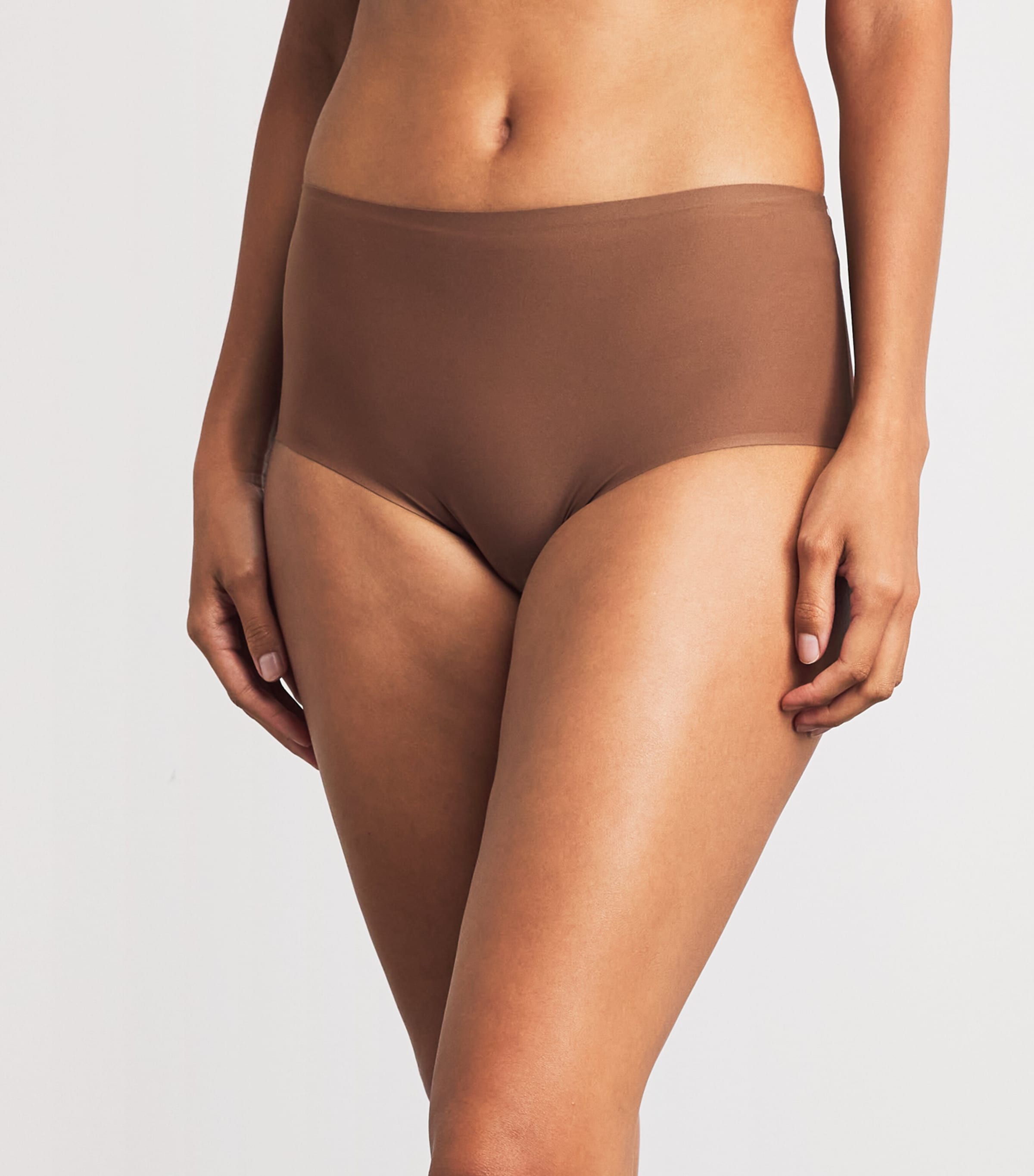 Chantelle Womens High-Rise SoftStretch Briefs Cocoa Image 2