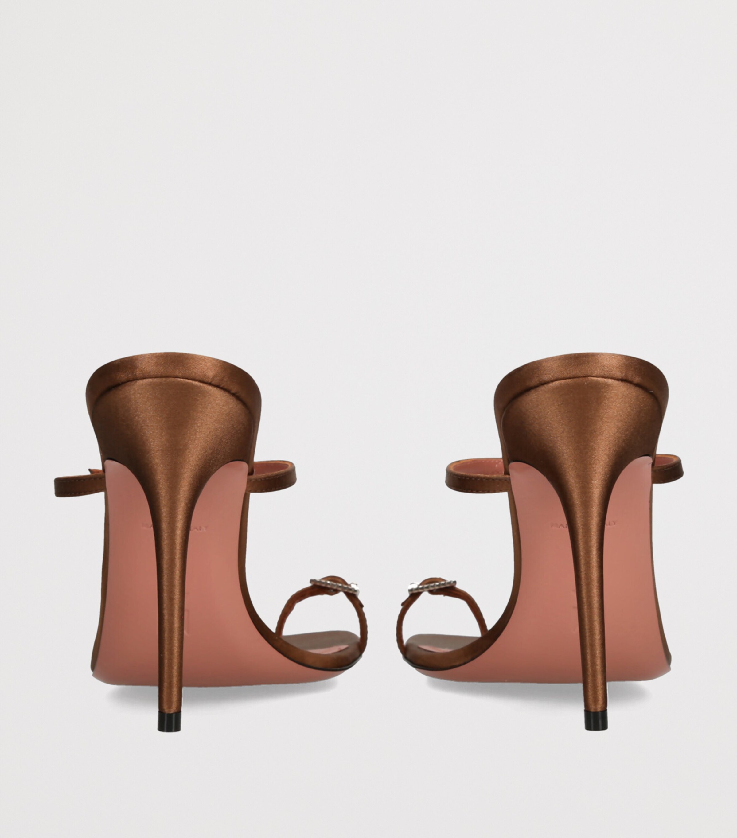 Satin Heeled Sandals 105 DARK BROWN Image 3