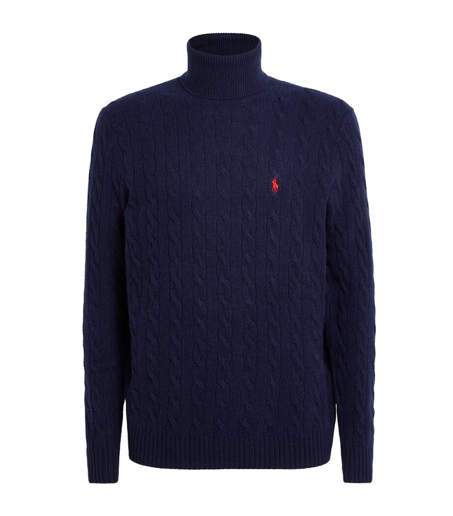 Polo Ralph Lauren Mens Wool-Cashmere Rollneck Sweater Blue Image 1