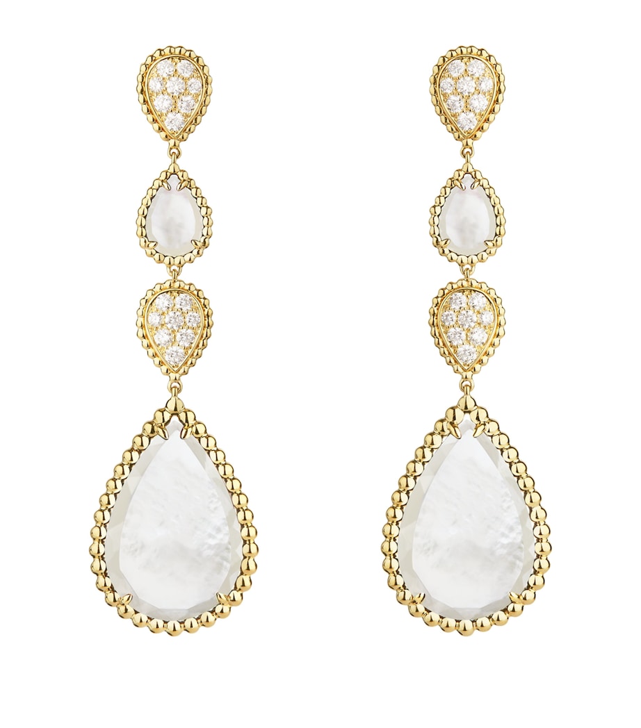 Yellow Gold and Mother-of-Pearl Serpent Bohème Pendant Earrings MULTI Image 1