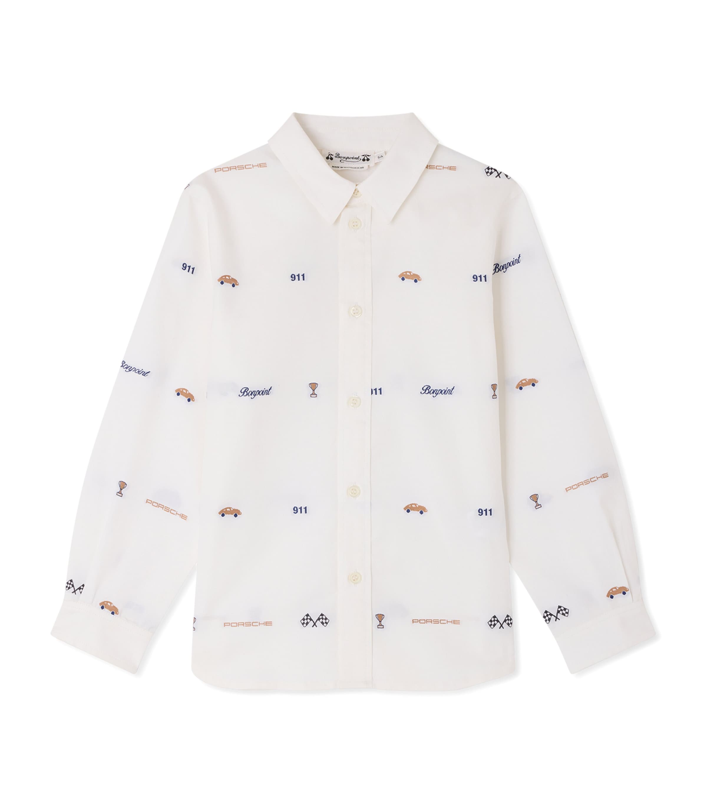 Bonpoint x Porsche Cotton Shirt (10-14 Years) Blanc Naturel Image 1