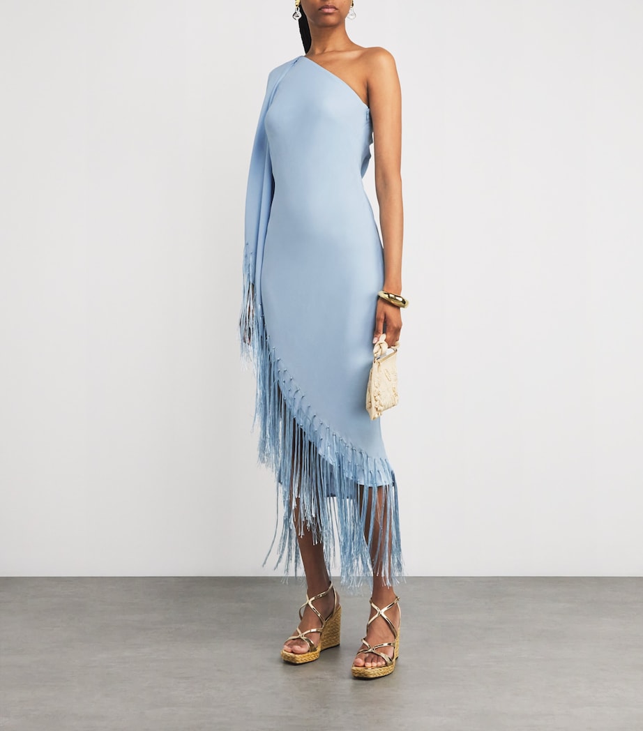 Fringe-Detail Esperanza Midi Dress COASTAL Image 2