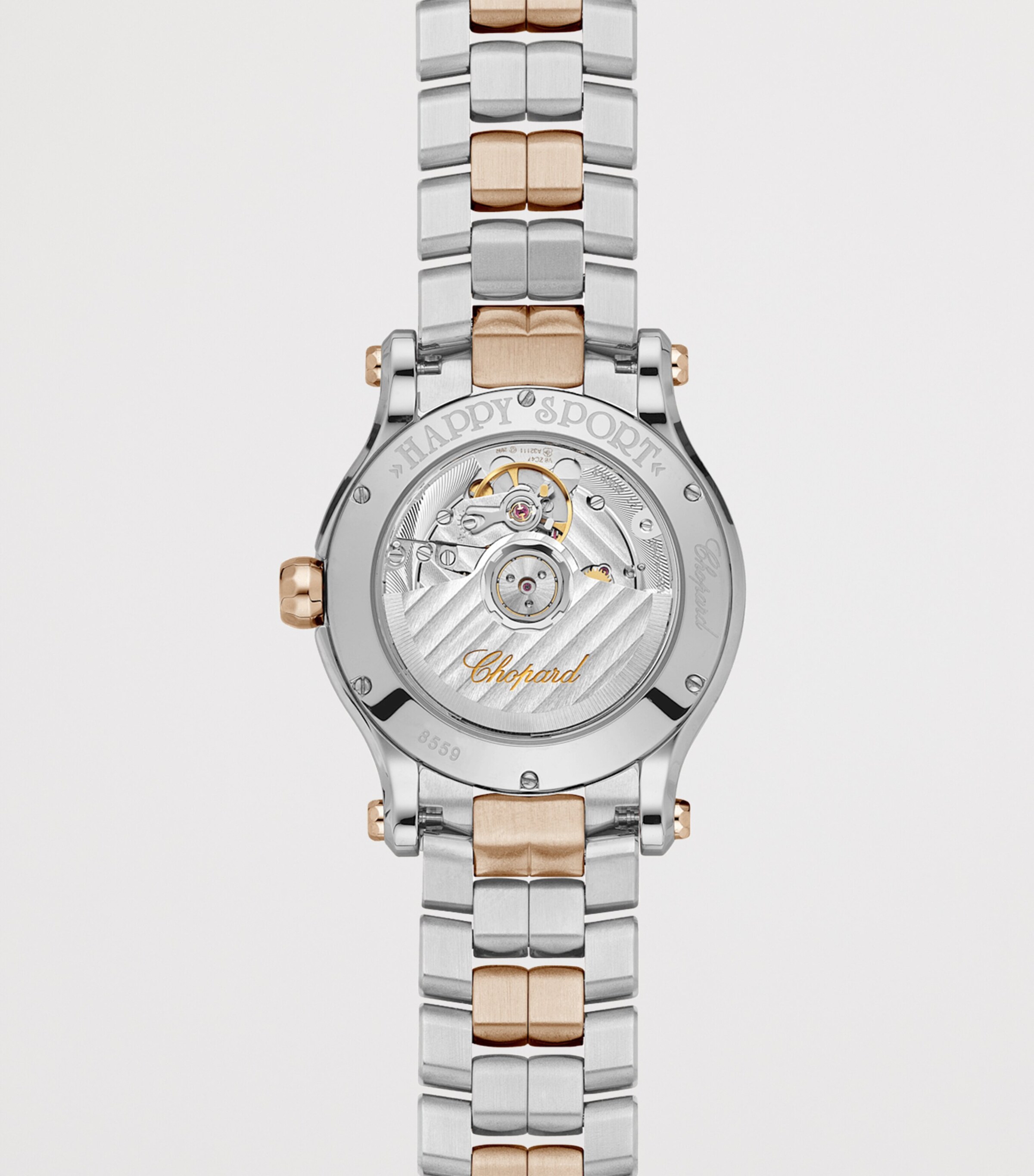 Stainless Steel, Rose Gold and Diamond Happy Sport Watch 36mm ROSE GOLD/STAINLESS Image 2
