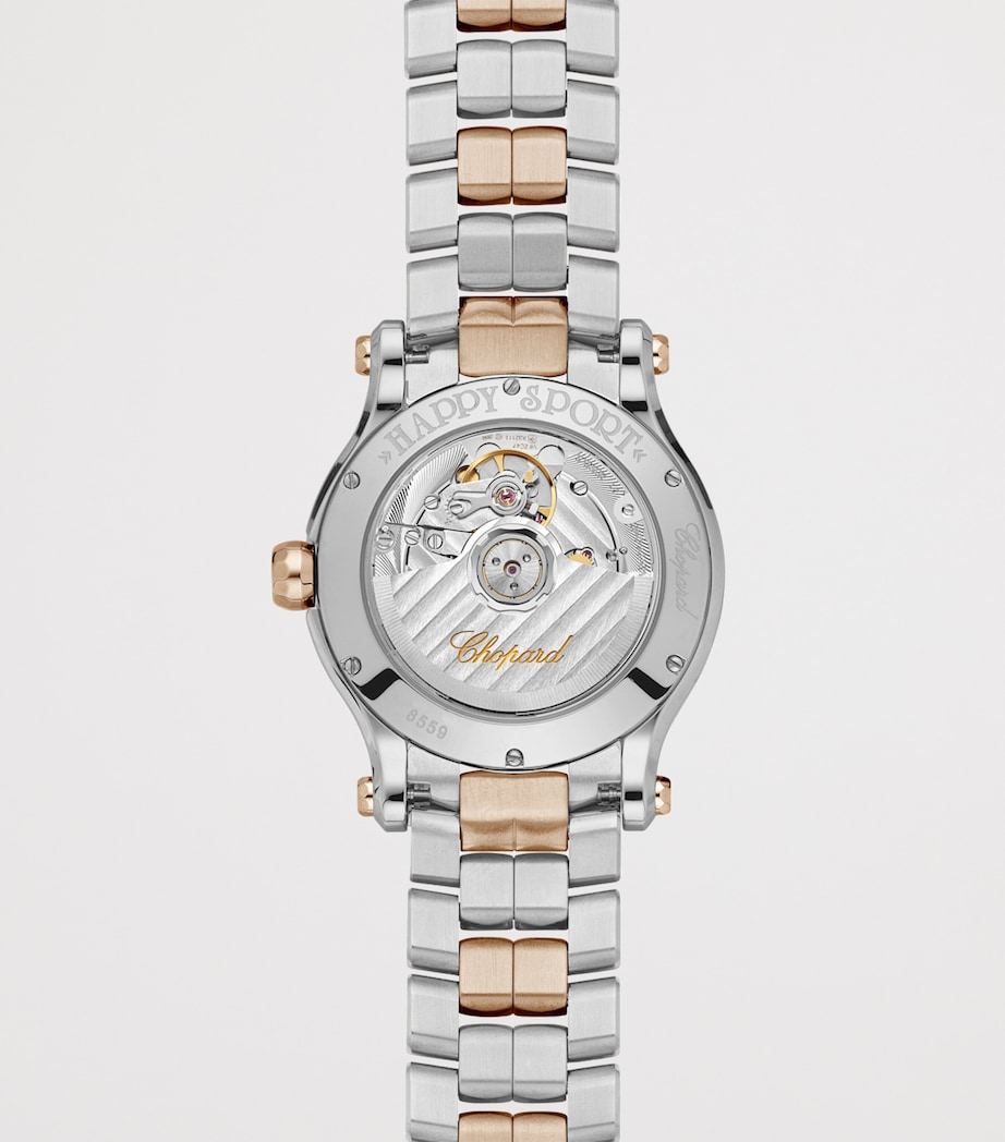 Stainless Steel, Rose Gold and Diamond Happy Sport Watch 36mm ROSE GOLD/STAINLESS Image 2