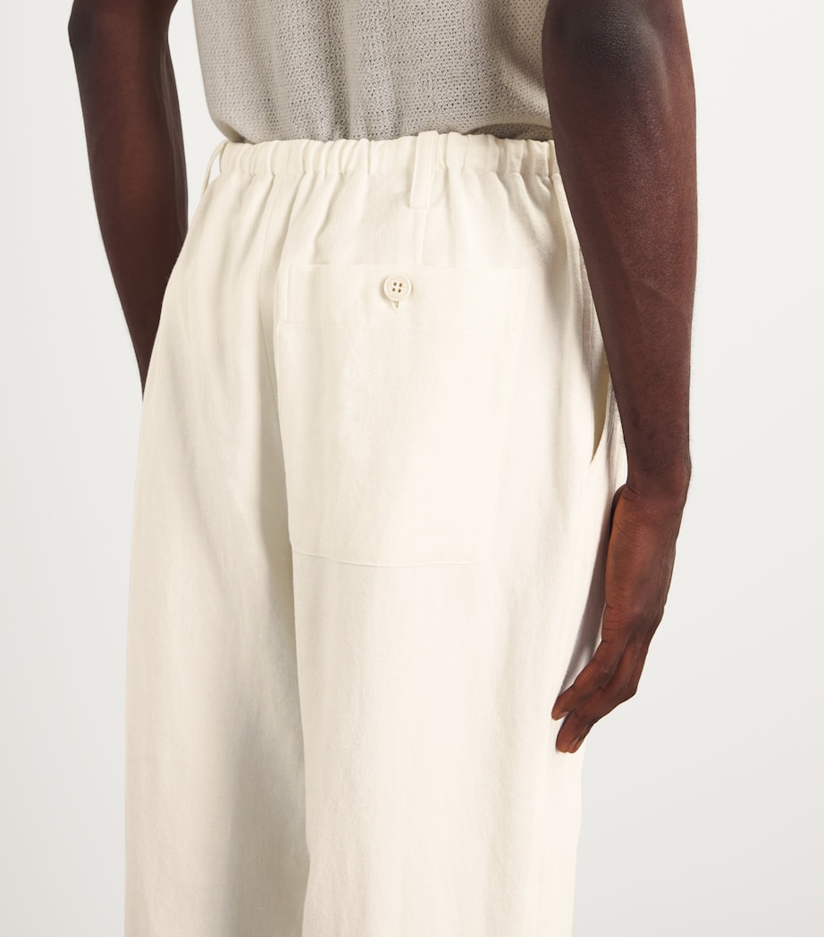Drawstring Straight Trousers 5 ECRU Image 6