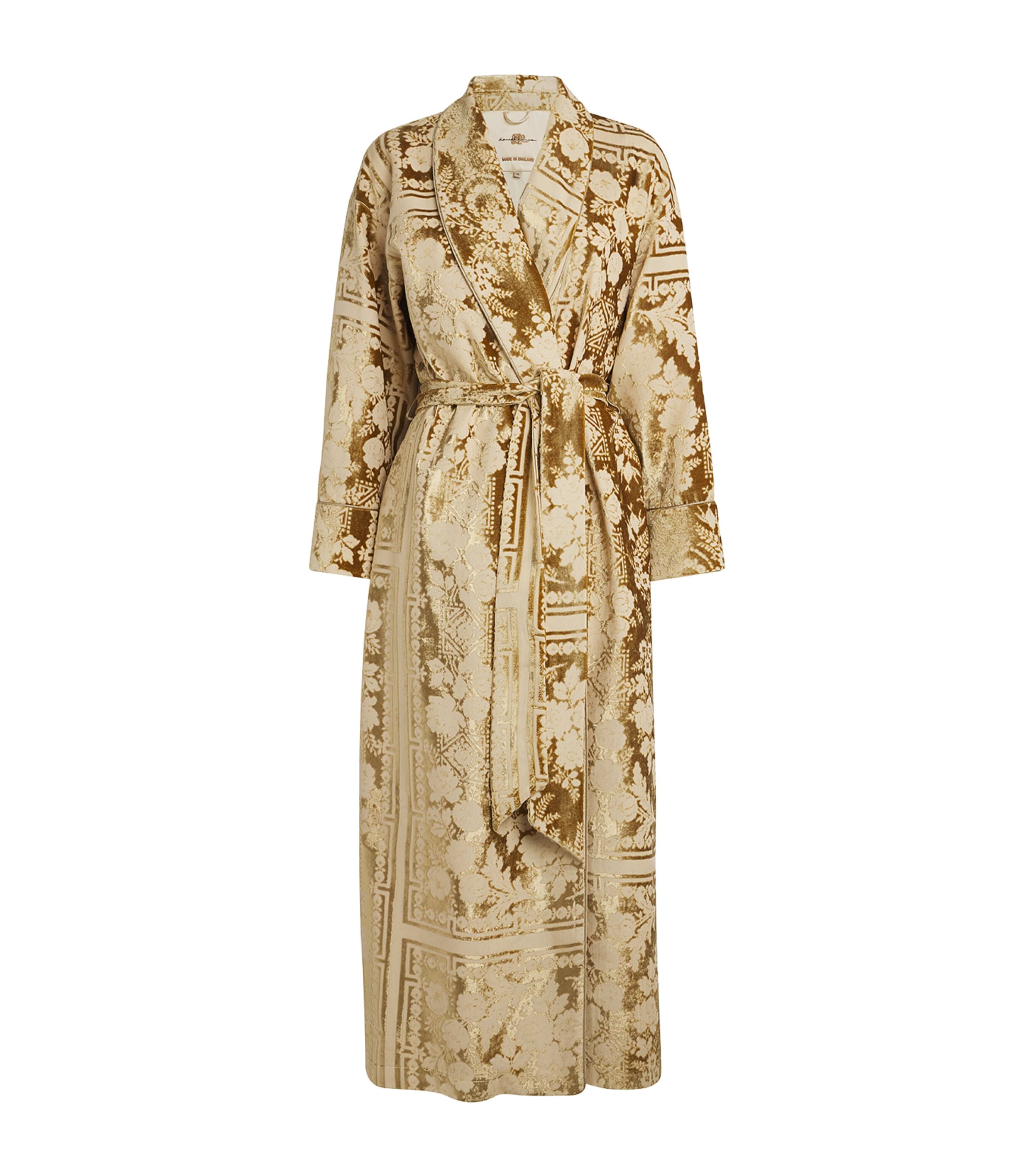 Daniel Hanson Gold Jacquard Liquid Velvet Robe | Harrods UK