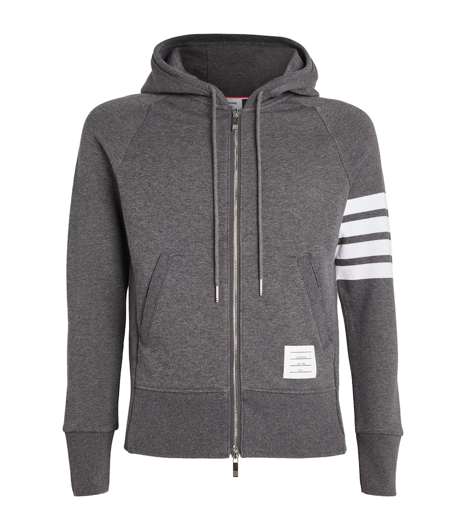 Four-Stripe Zip-Up Hoodie DARK GREY Image 1