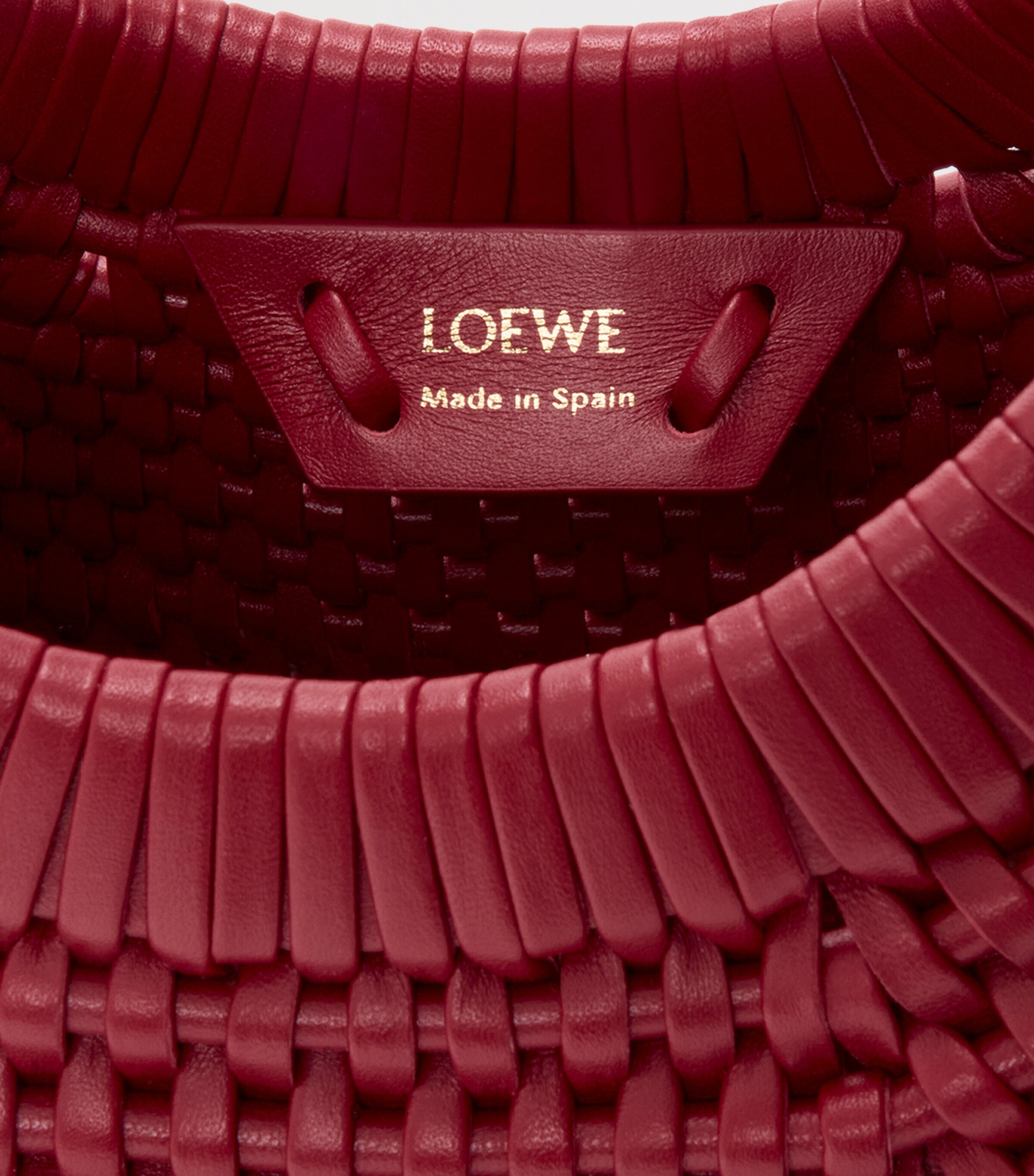 Leather Diamond Top-Handle Bag CHERRY Image 9