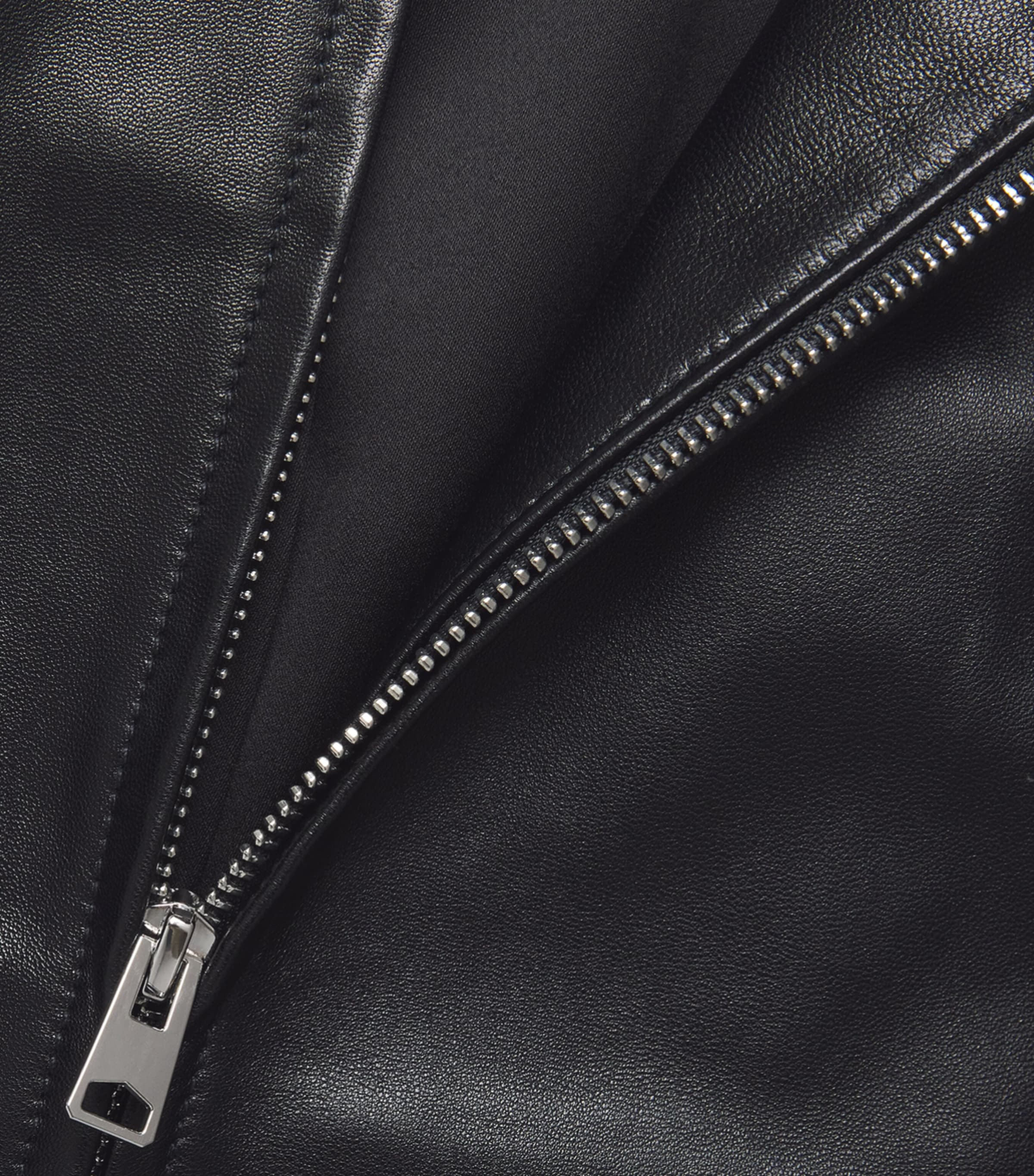 CHAROUX Womens Globe Leather Bomber Jacket Black Image 6
