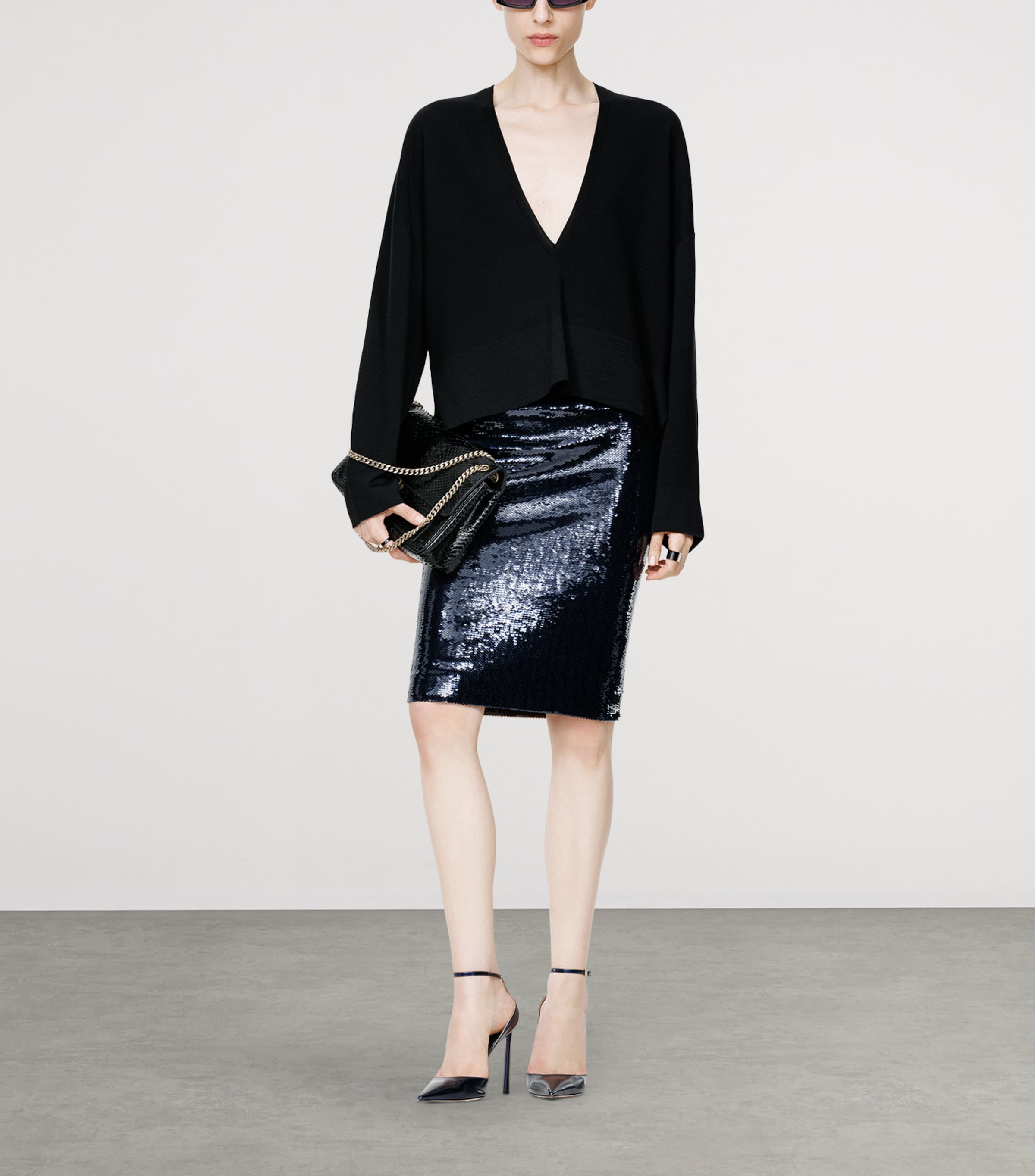 TOM FORD Womens Sequin Pencil Skirt Uec Image 2