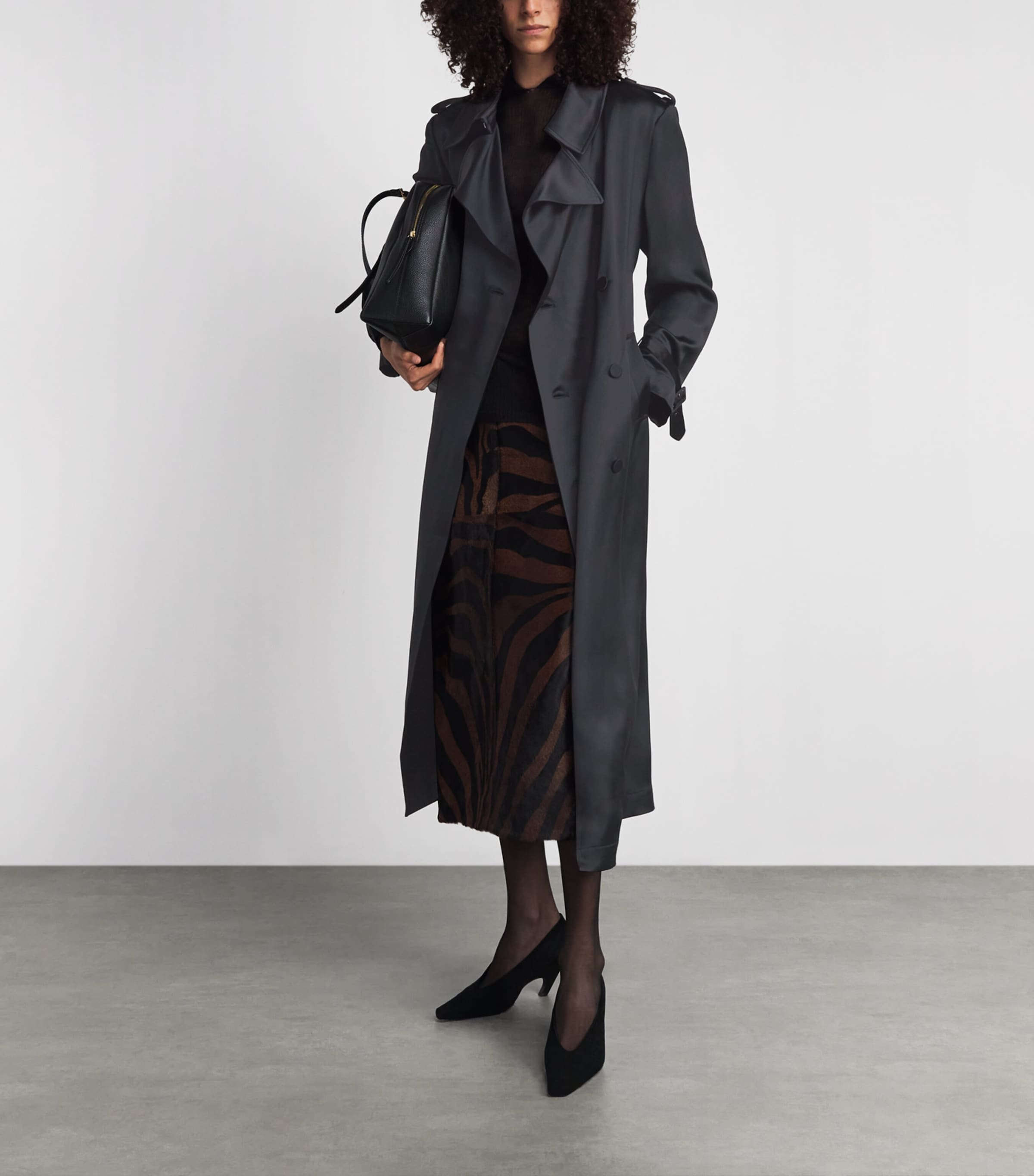 Simkhai Womens Alvida Belted Overcoat Black Image 2
