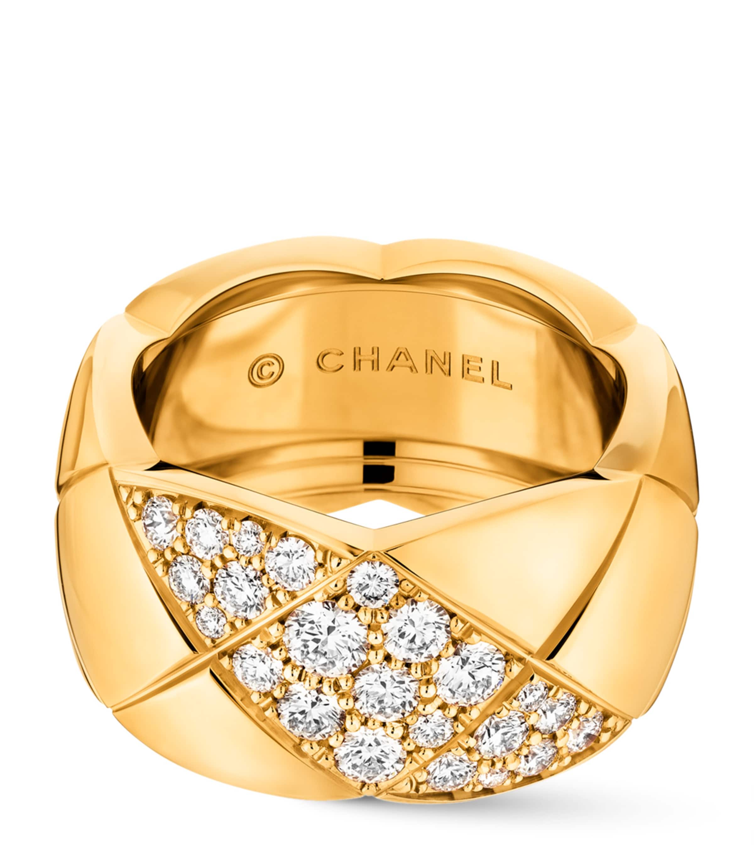 CHANEL Yellow Gold and Diamond Coco Crush Ring Yellow